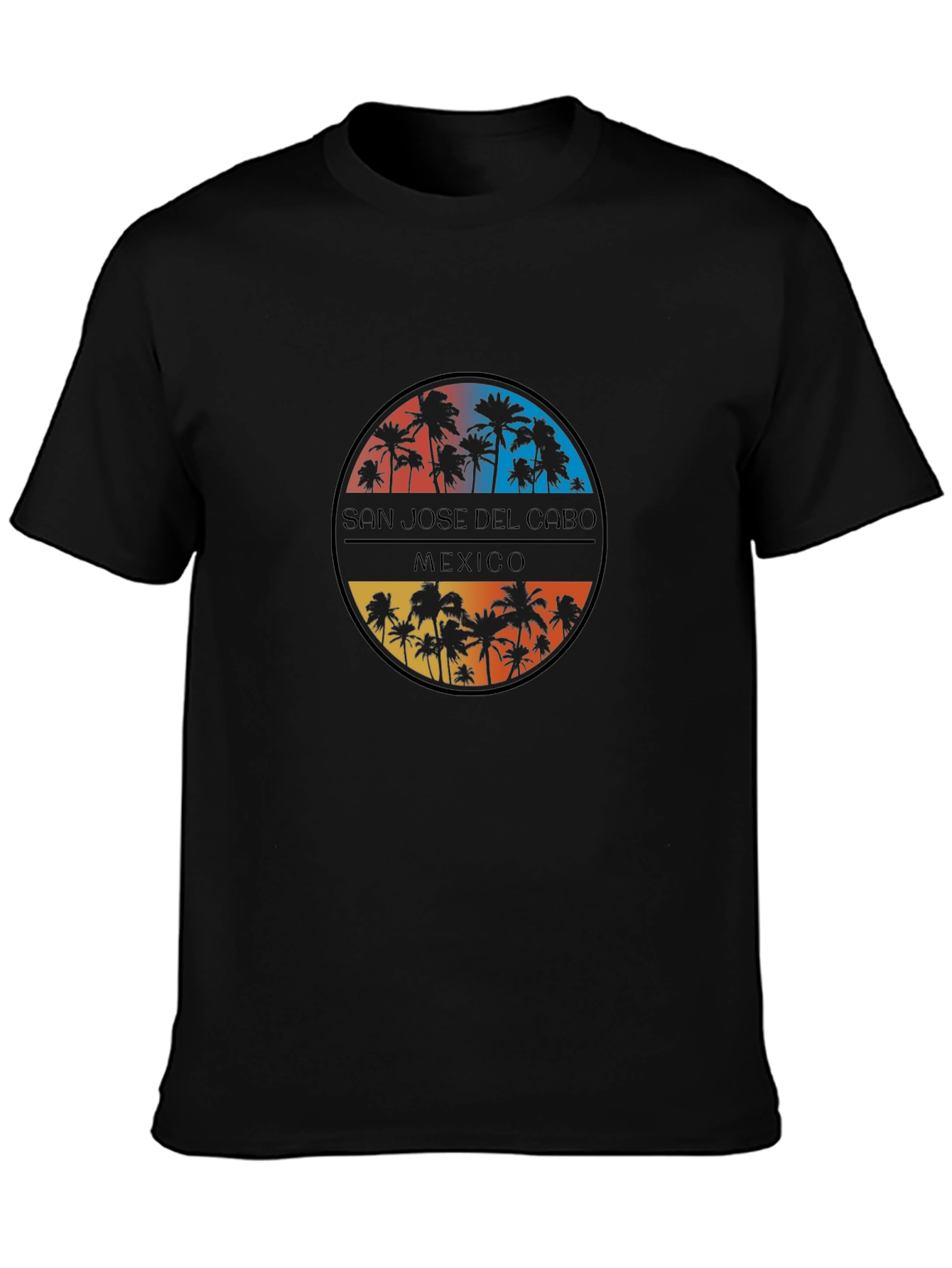 San Jose del Cabo Mexico Palm Tree Black T-Shirt
