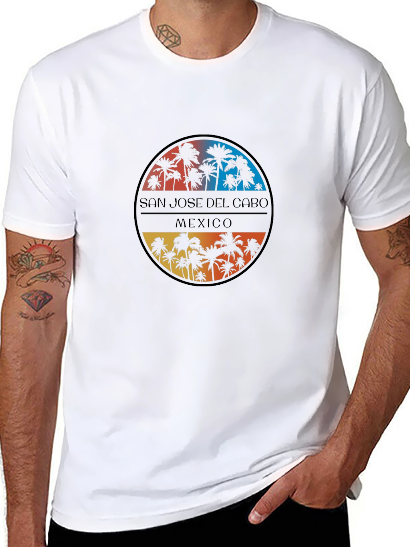 San Jose del Cabo Mexico Palm Tree Black T-Shirt