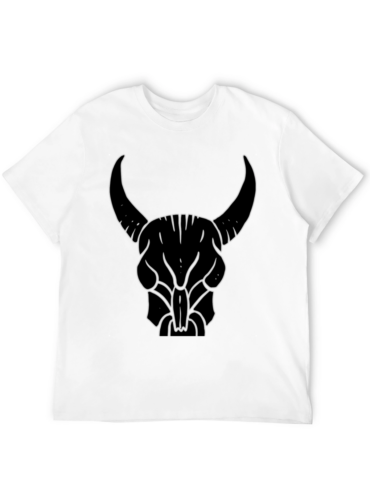 Bull Skull Graphic Tee - Black Cotton T-Shirt