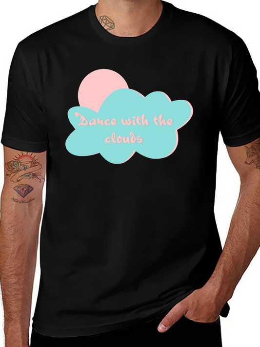 Dance with the Clouds Graphic Tee - Black Cotton T-Shirt
