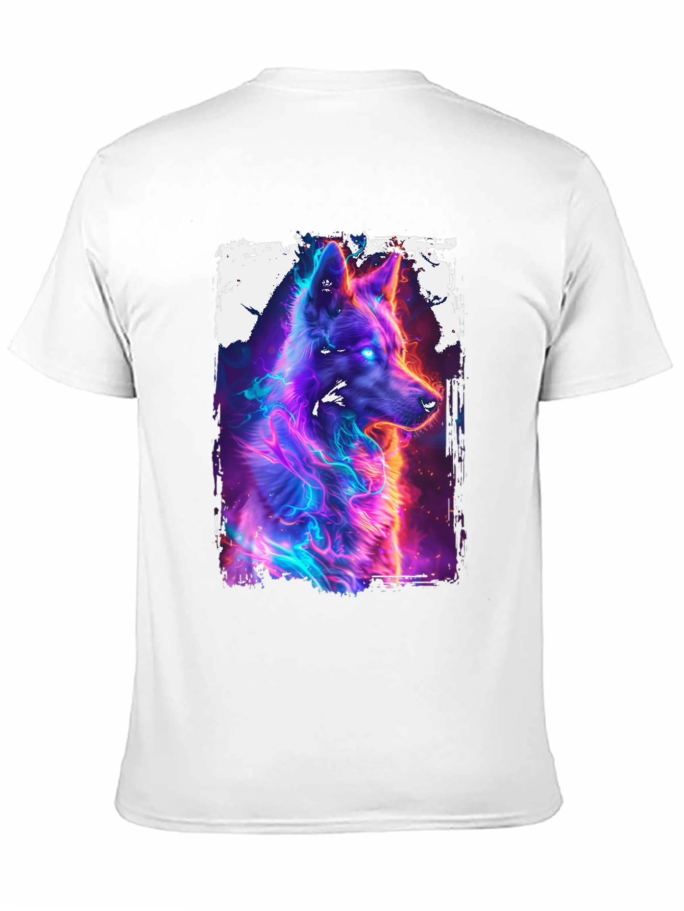 Neon Wolf Graphic Black T-Shirt