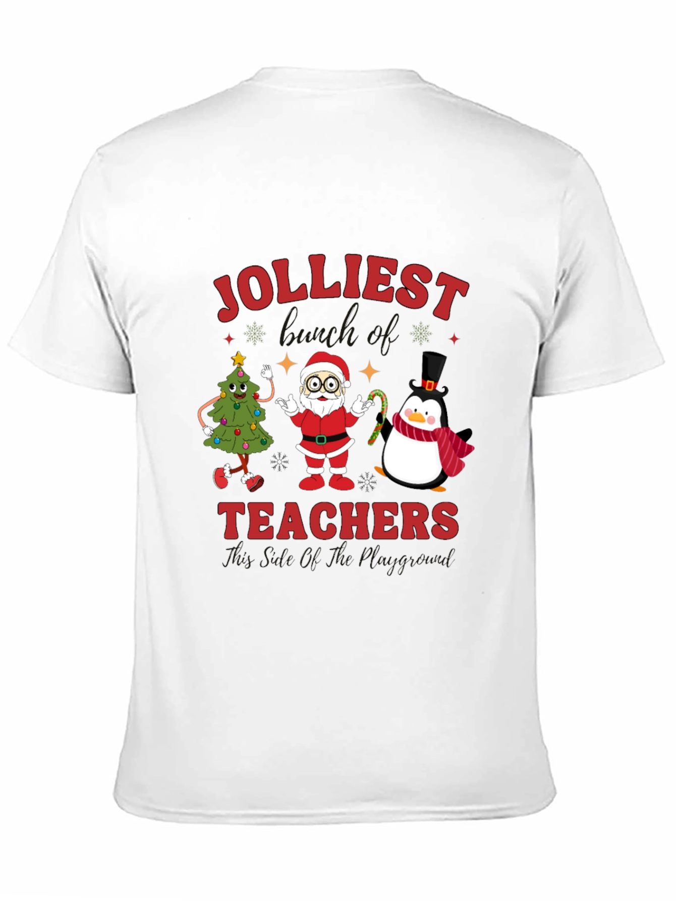 Jolliest Teachers Christmas Graphic T-Shirt