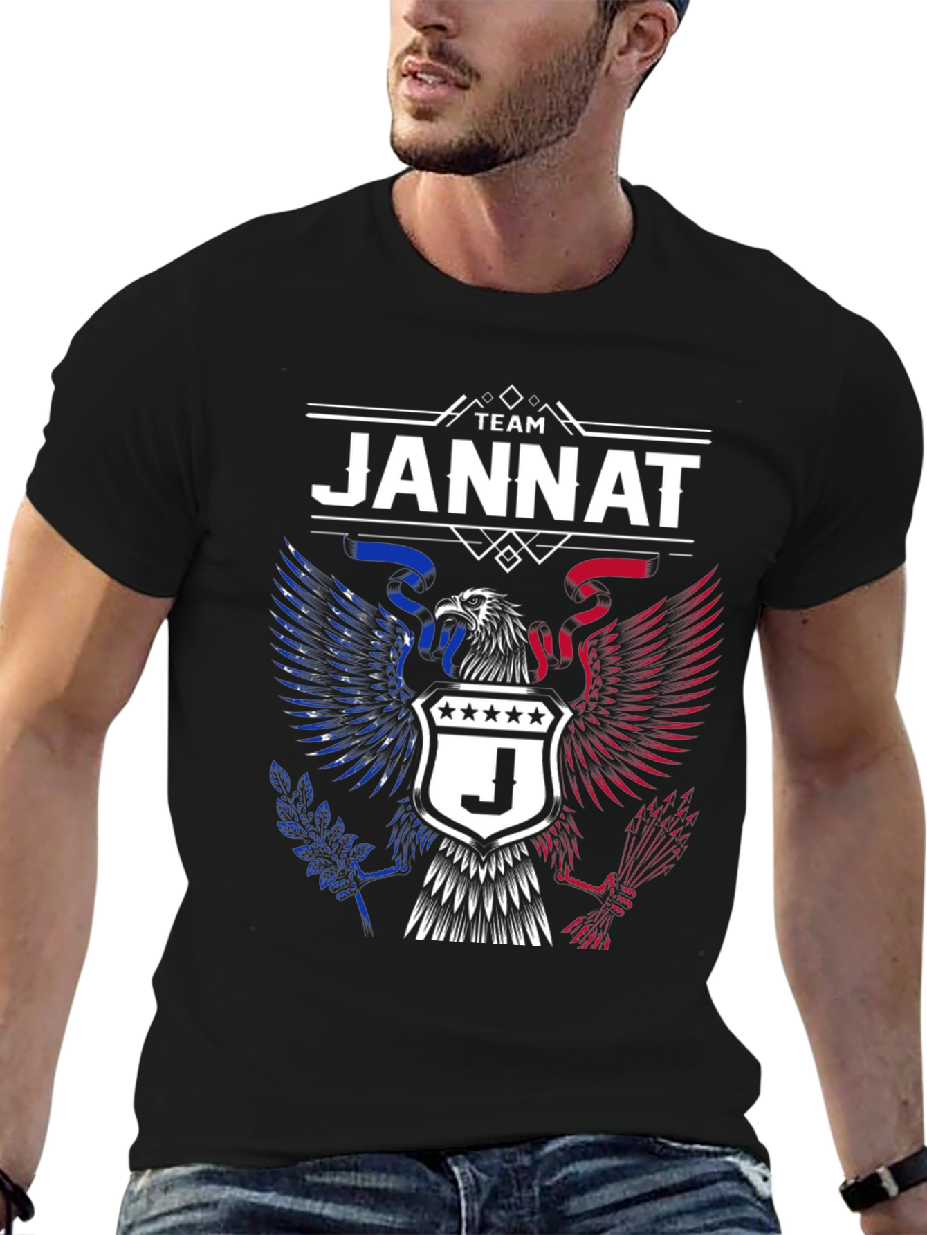 Team Jannat Eagle Crest Graphic T-Shirt