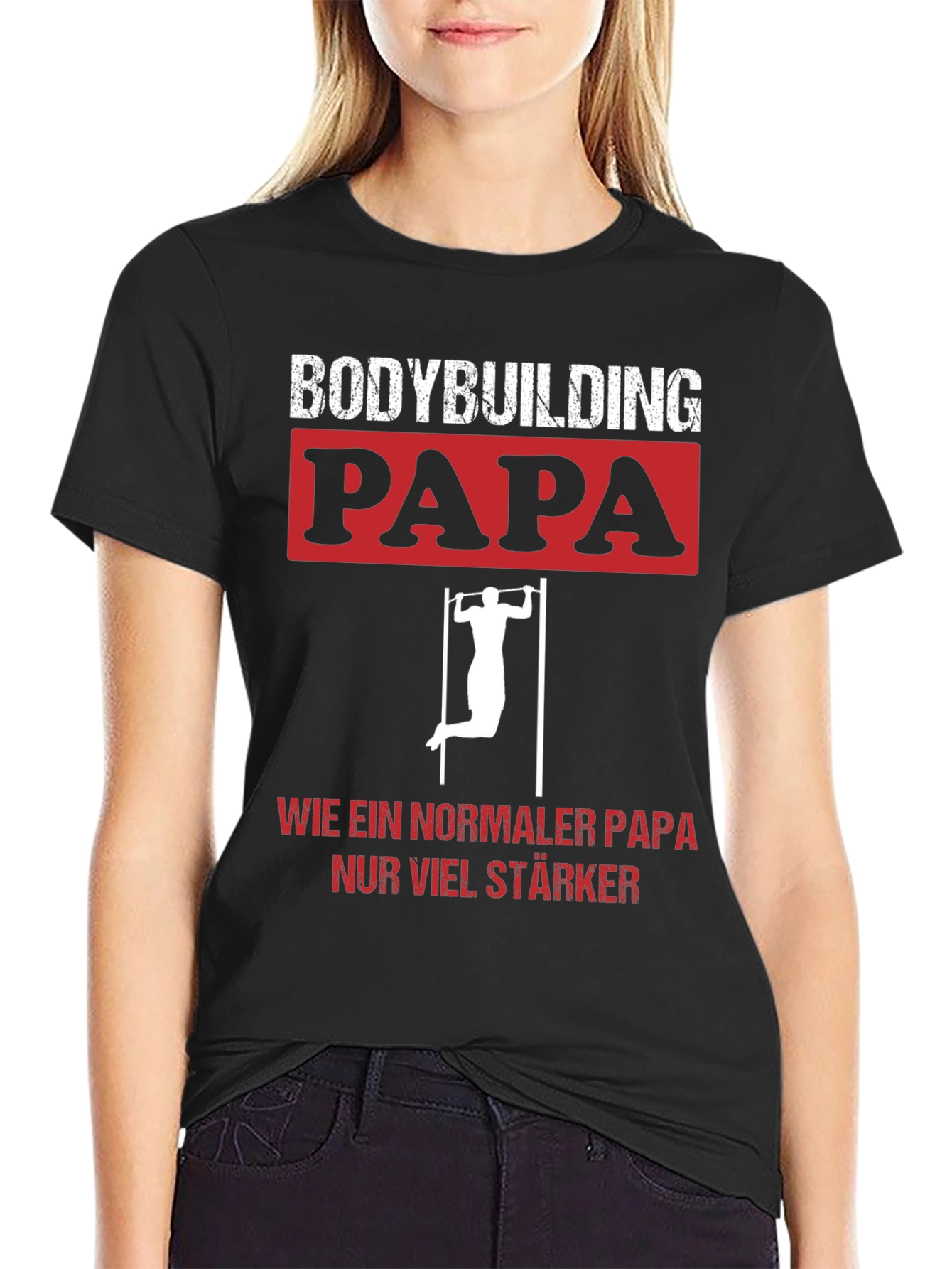 Bodybuilding Papa T-Shirt - Strong Dad Gym Tee