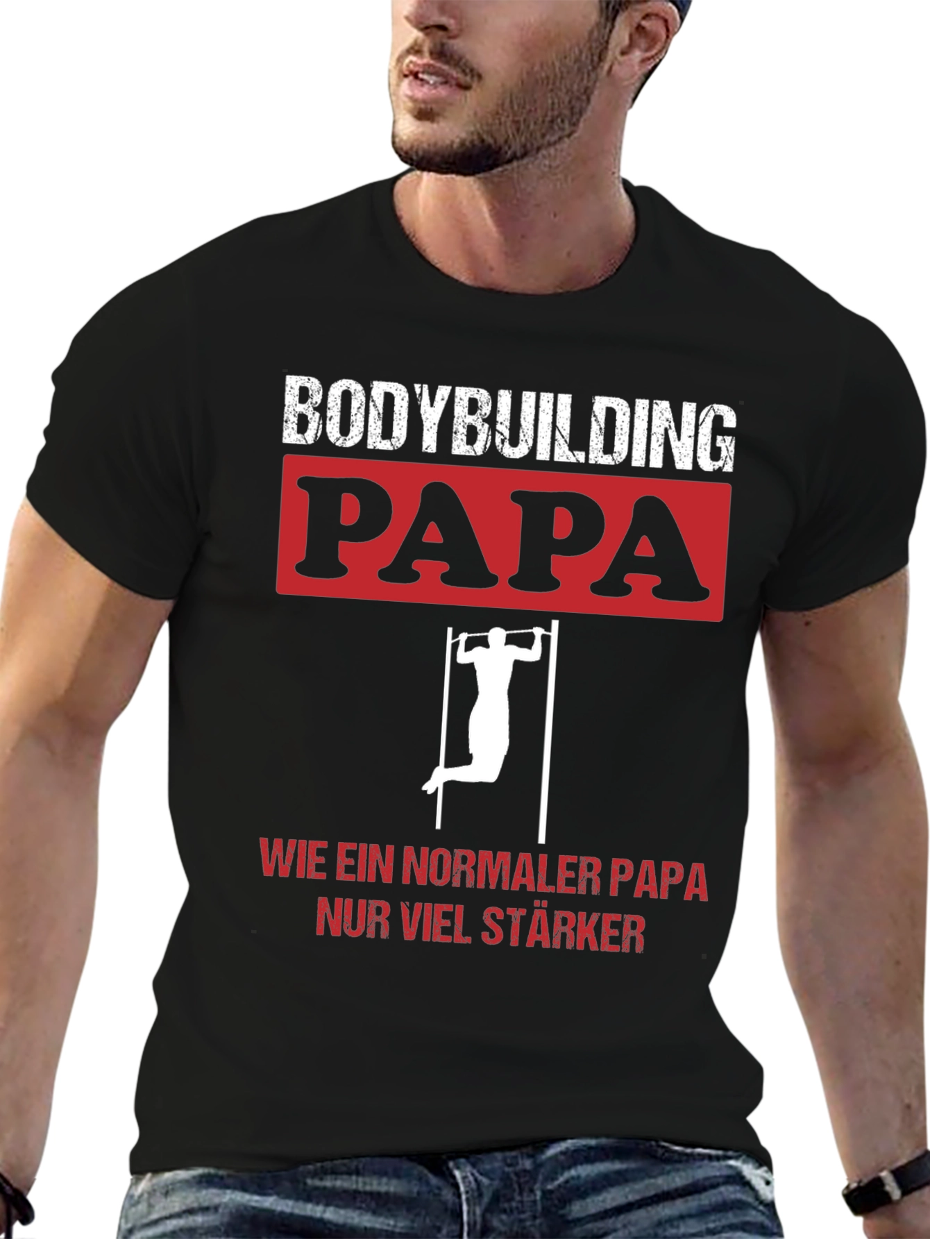 Bodybuilding Papa T-Shirt - Strong Dad Gym Tee