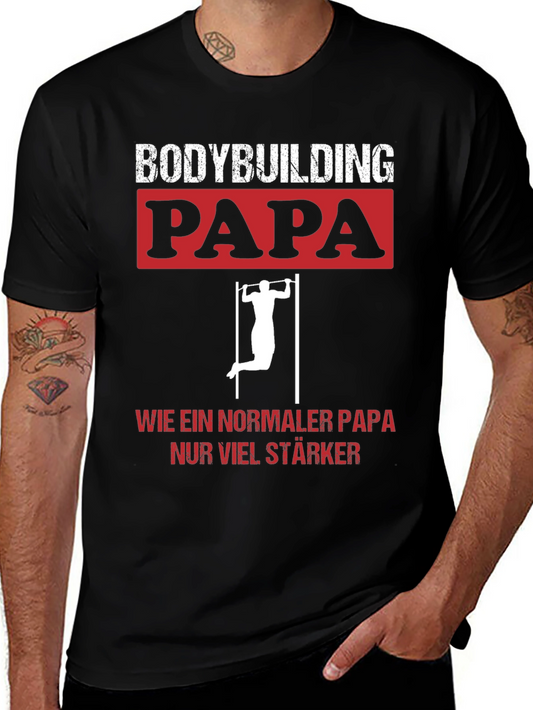 Bodybuilding Papa T-Shirt - Strong Dad Gym Tee