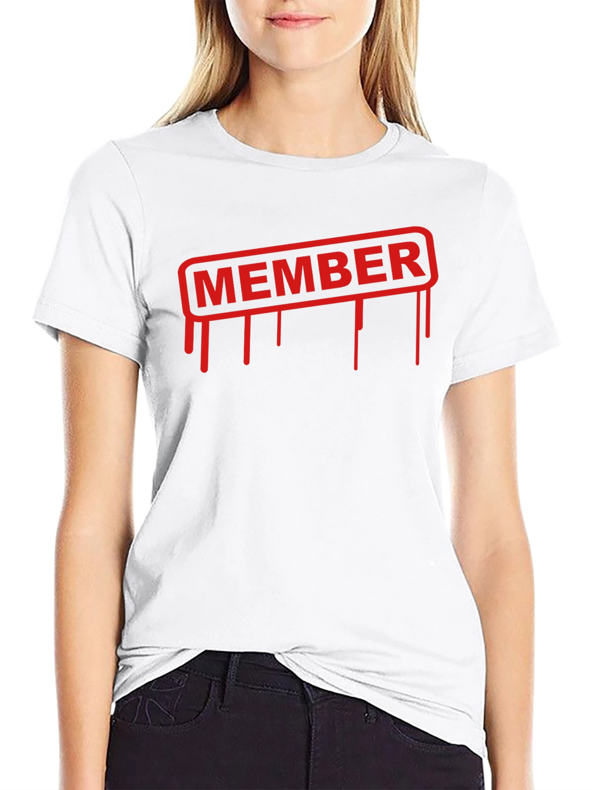 Member Dripping Text Black T-Shirt