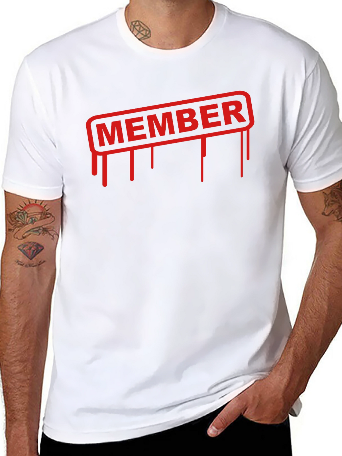 Member Dripping Text Black T-Shirt
