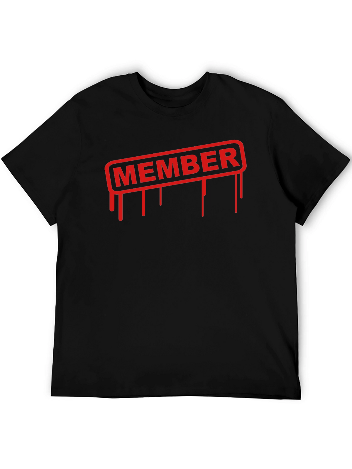 Member Dripping Text Black T-Shirt