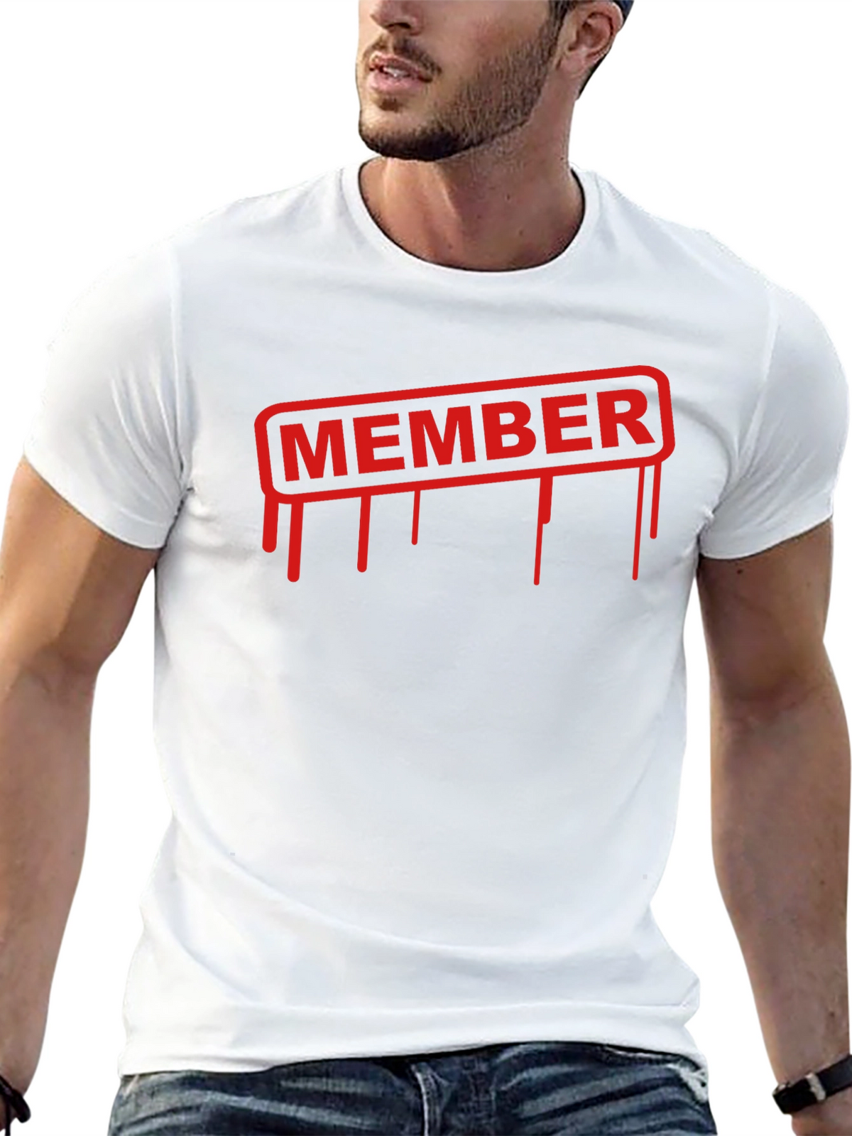 Member Dripping Text Black T-Shirt
