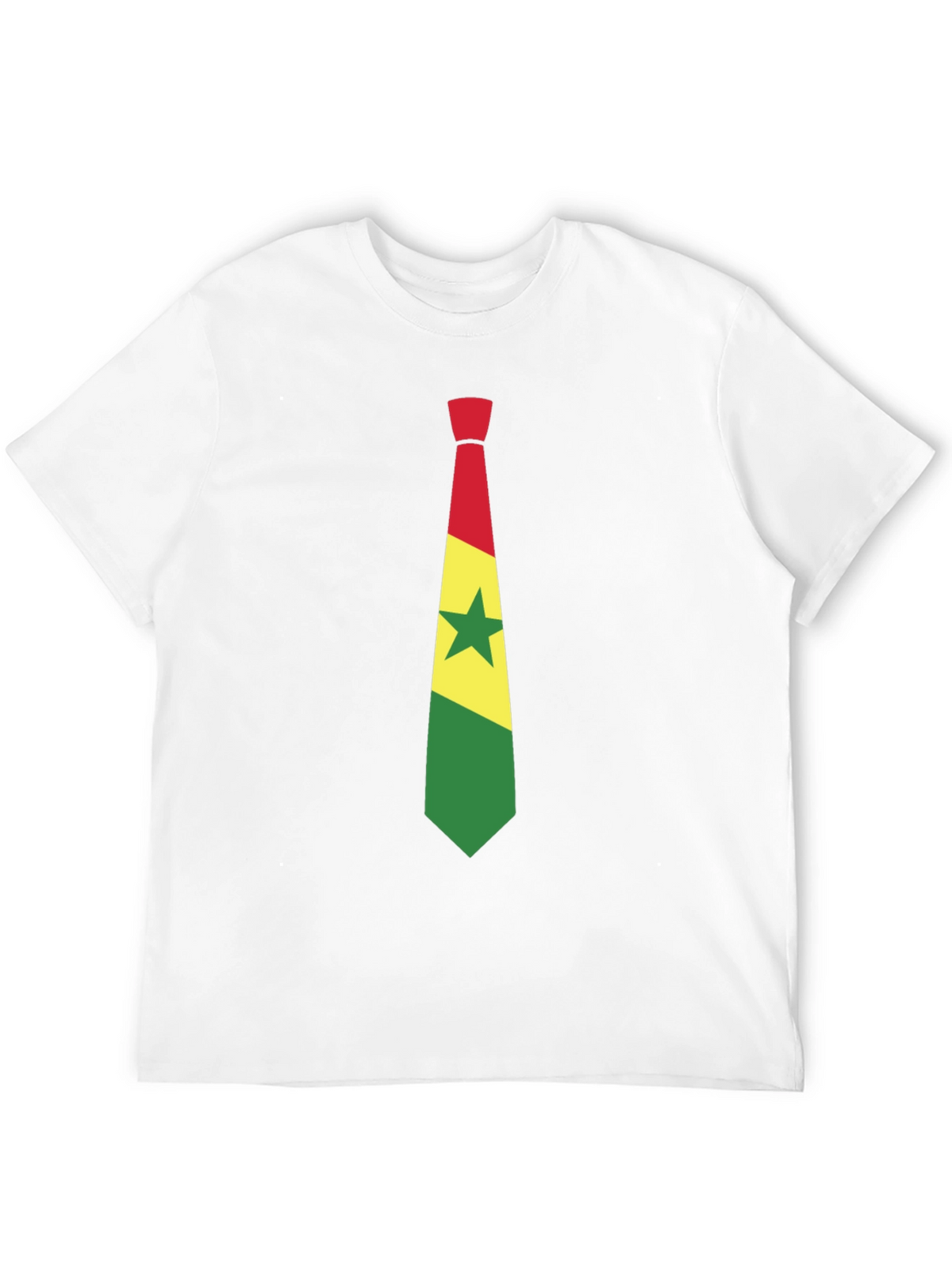 Ghana Flag Tie Graphic Black T-Shirt