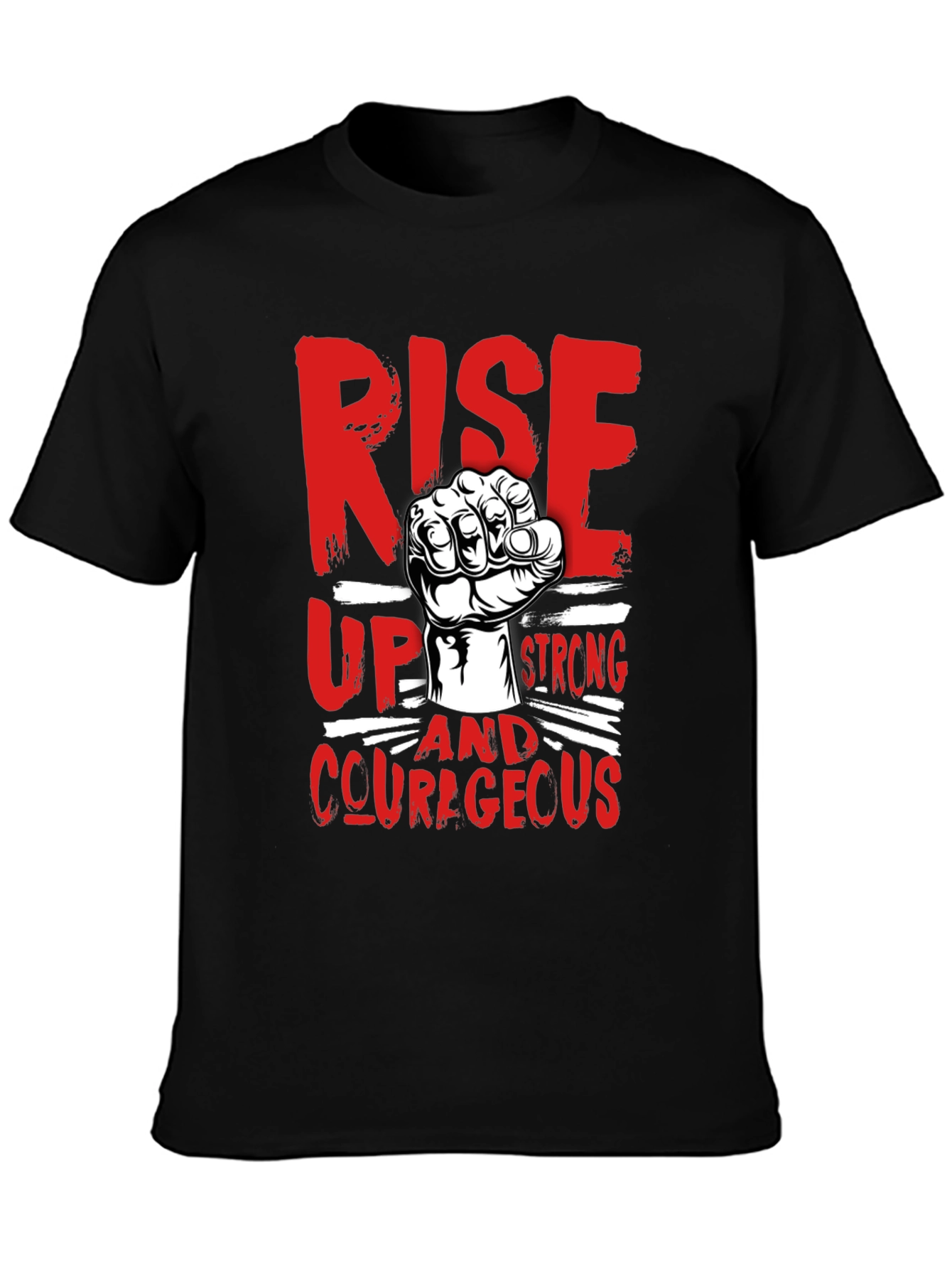 Rise Up Strong Courageous Graphic Tee