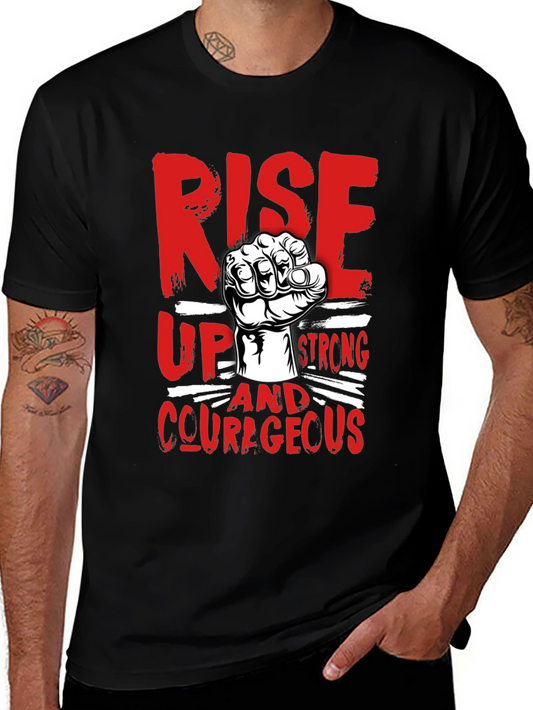 Rise Up Strong Courageous Graphic Tee