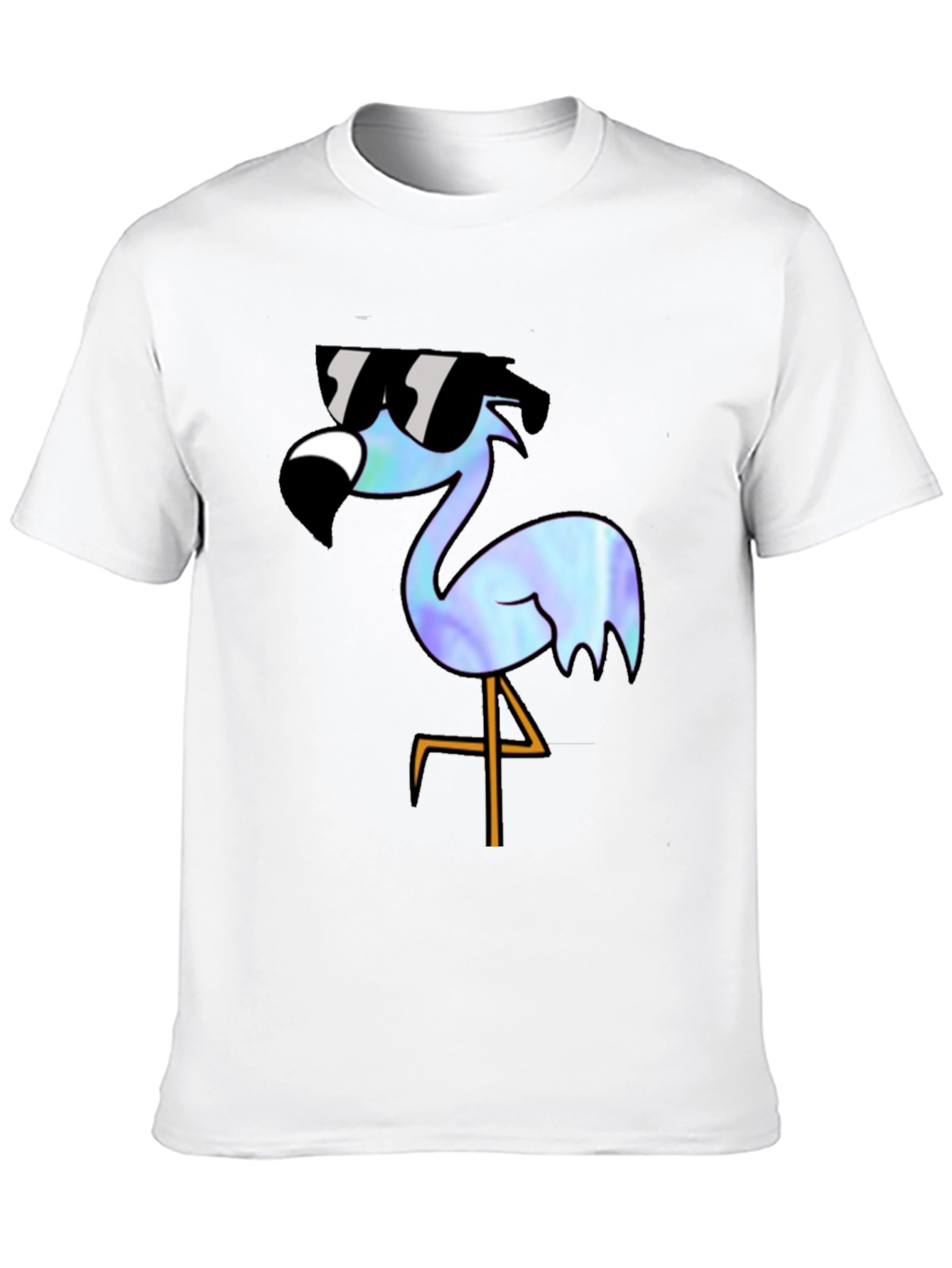 Cool Flamingo Graphic T-Shirt - Black Cotton Blend