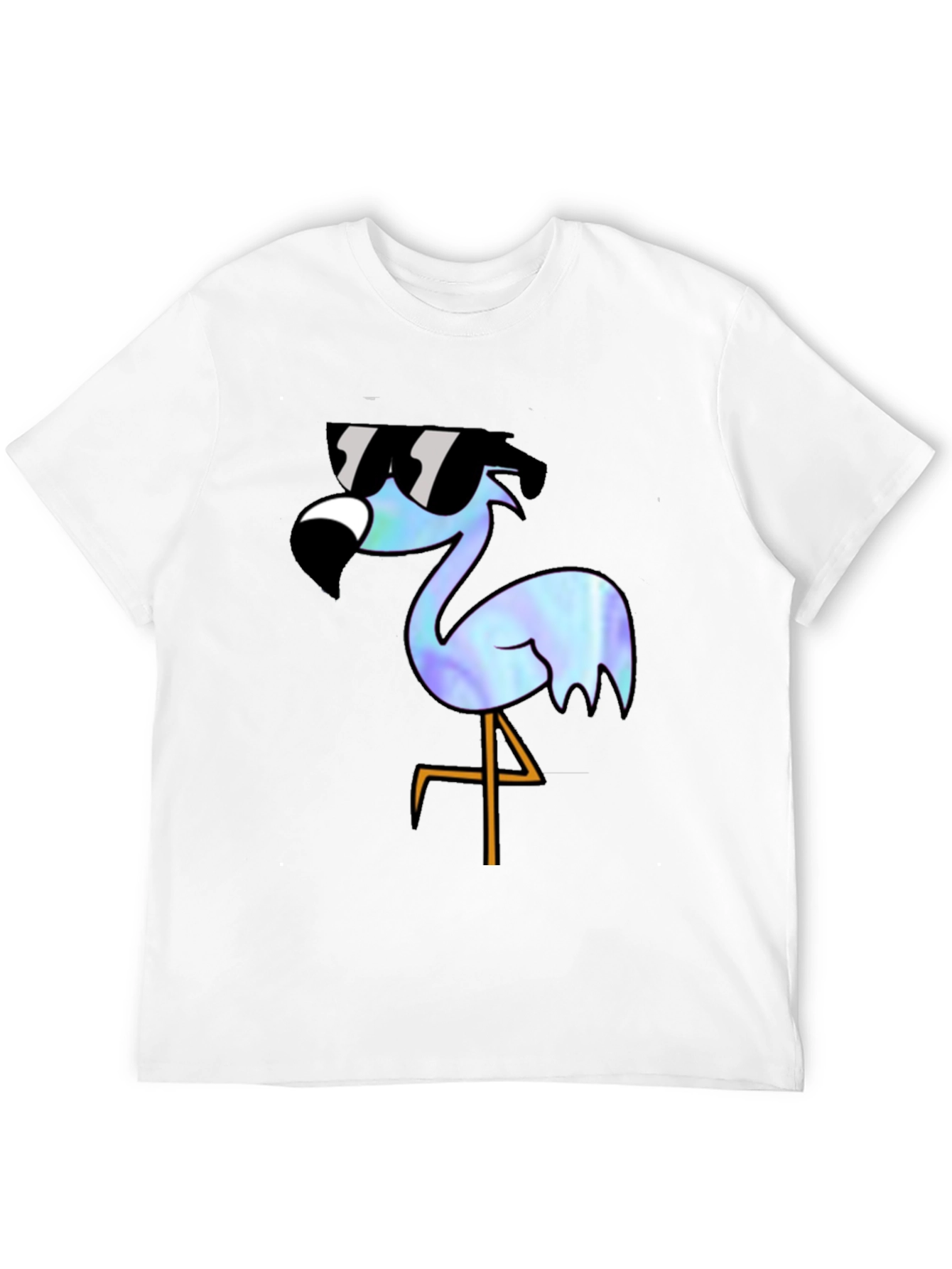 Cool Flamingo Graphic T-Shirt - Black Cotton Blend