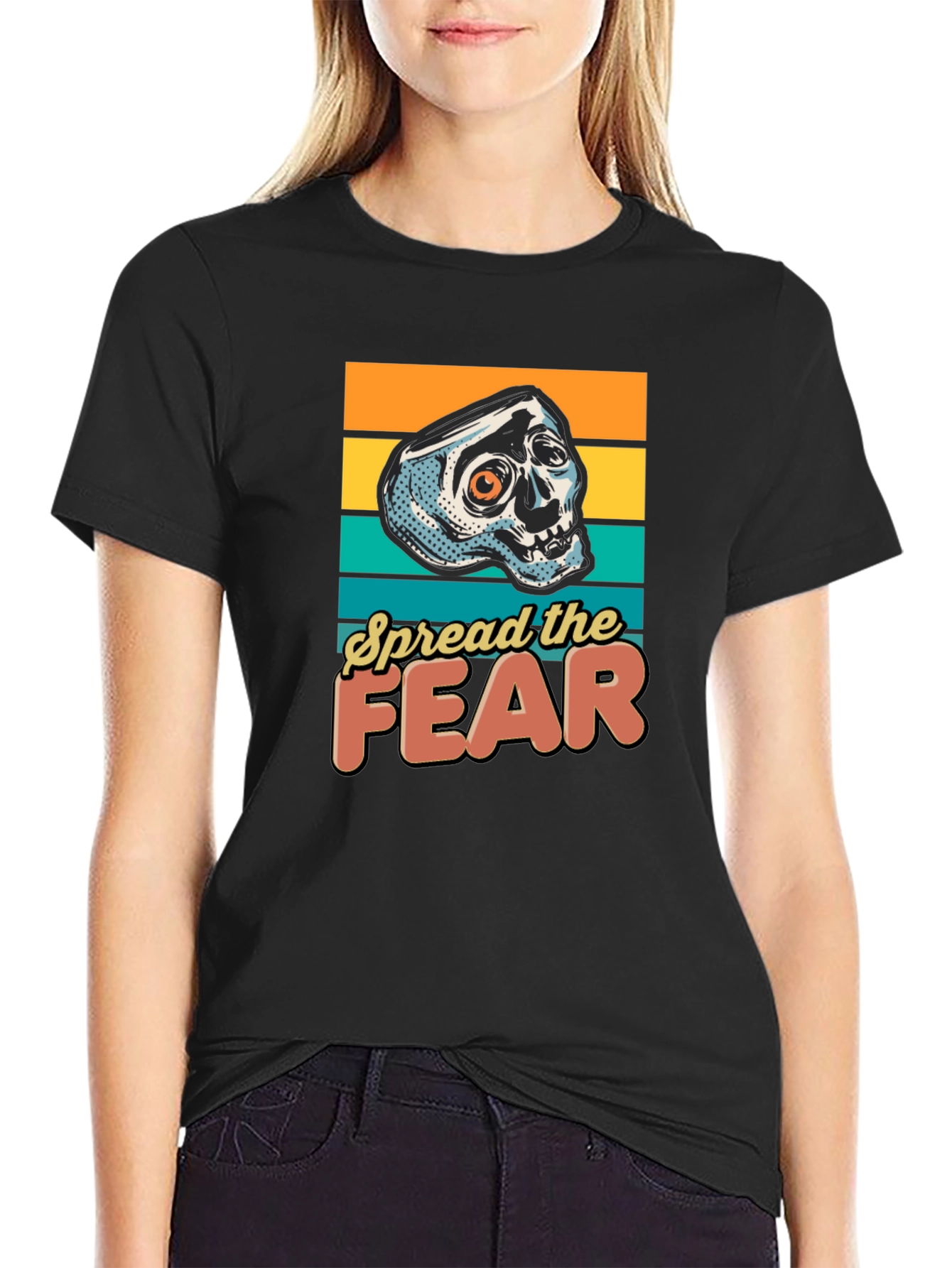 Spread the Fear Graphic Tee - Skull Design
