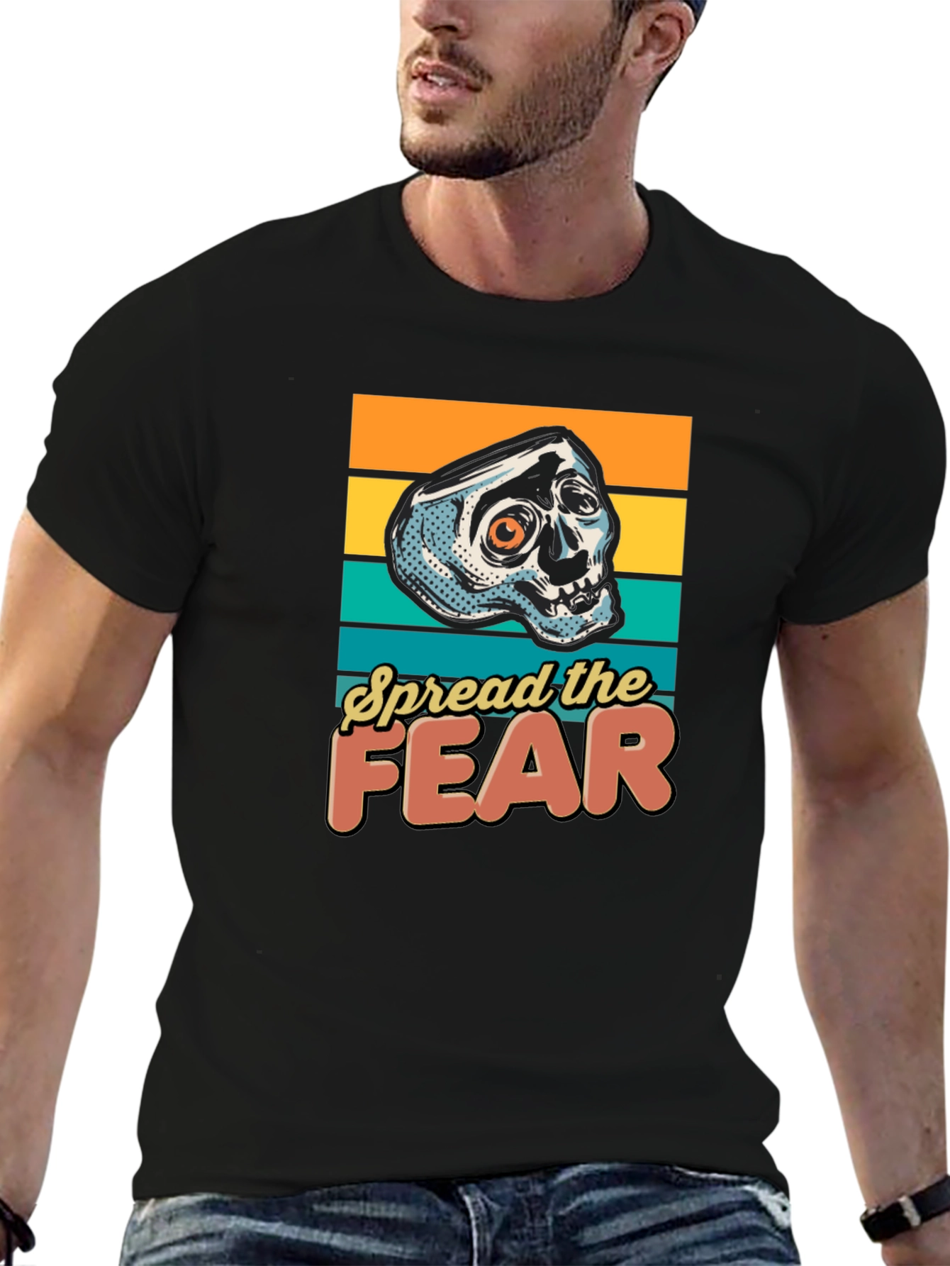 Spread the Fear Graphic Tee - Skull Design