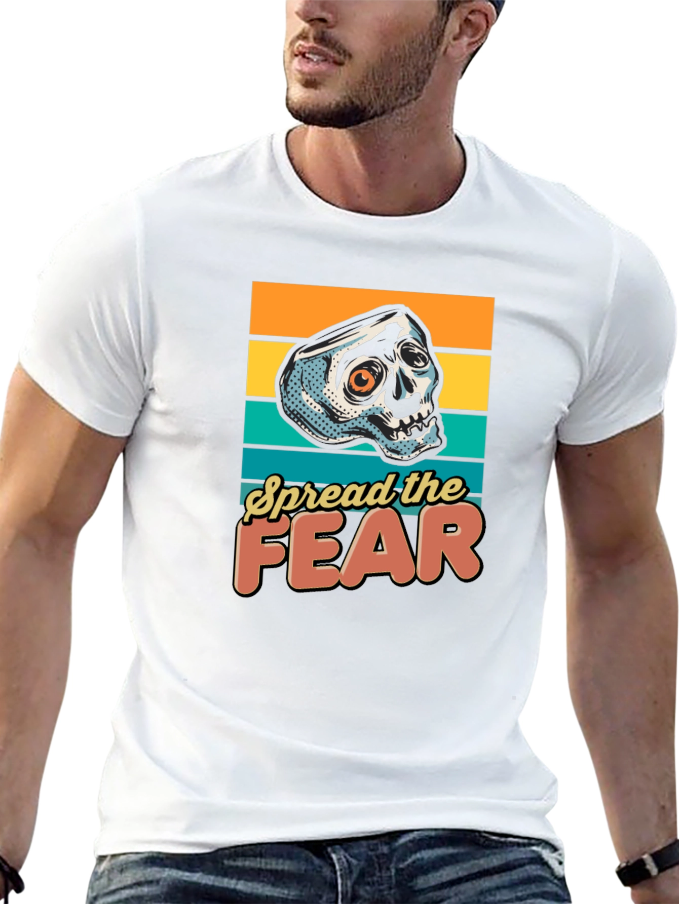 Spread the Fear Graphic Tee - Skull Design