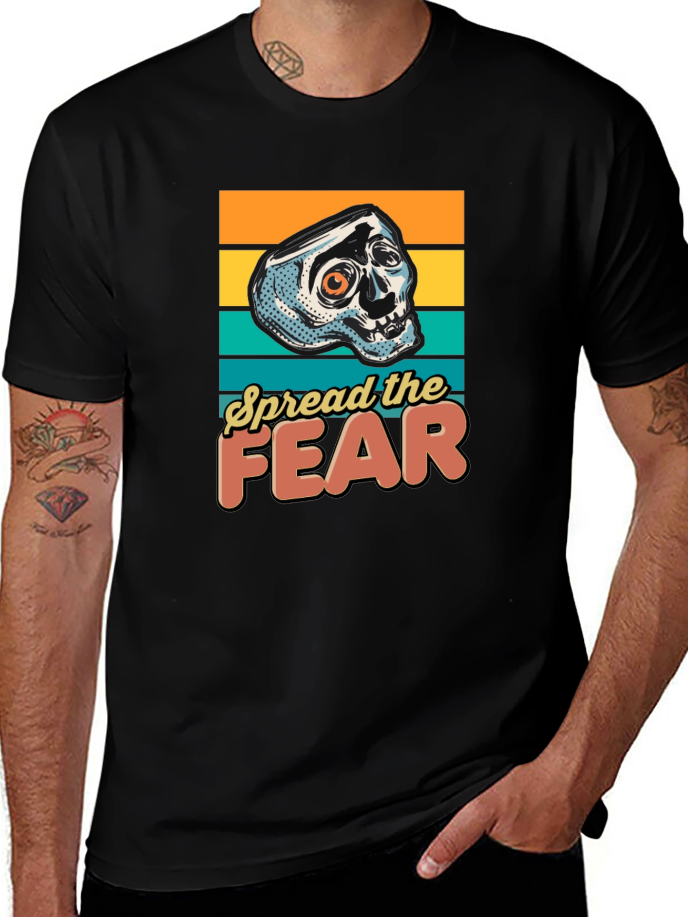 Spread the Fear Graphic Tee - Skull Design