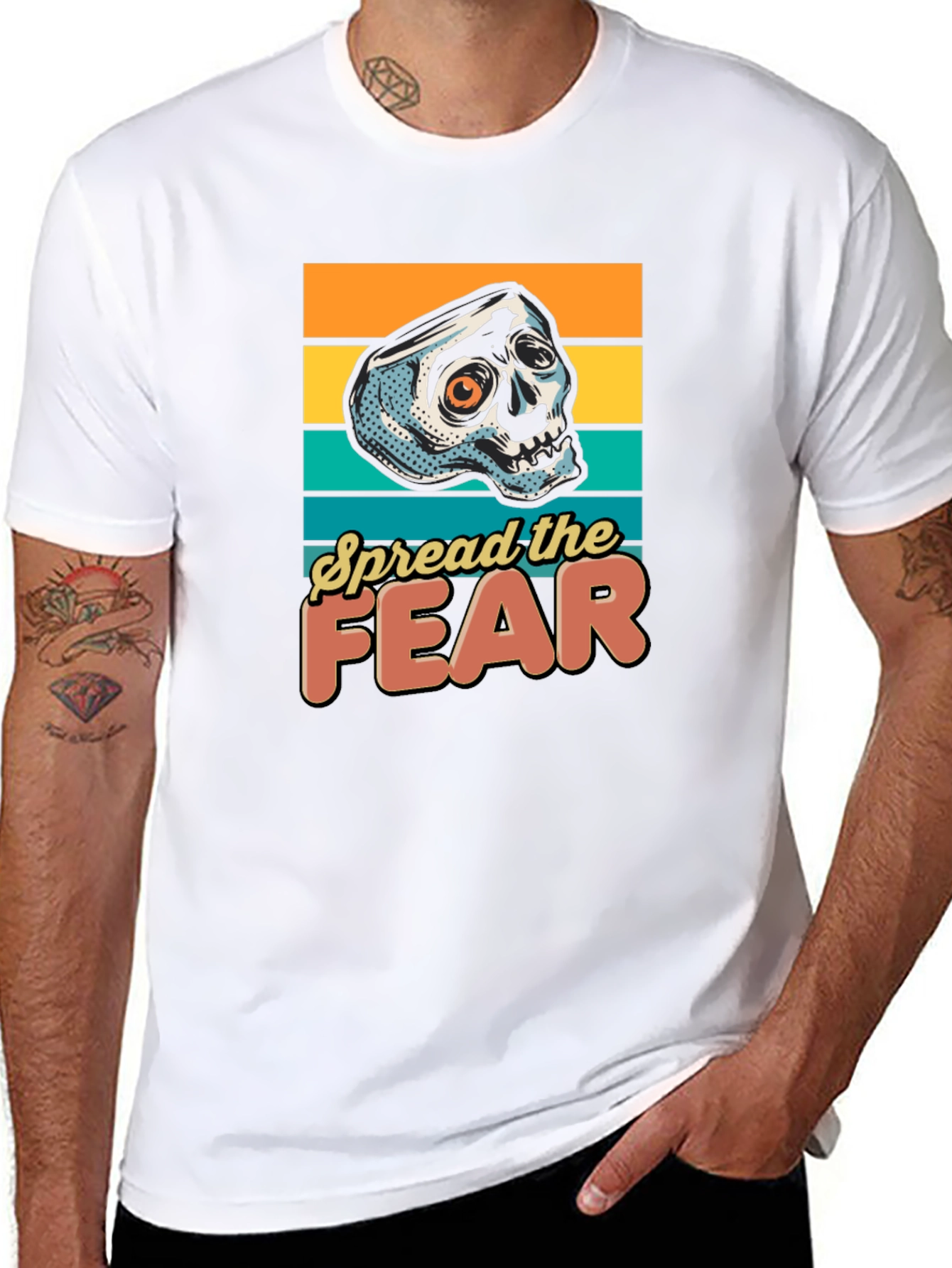Spread the Fear Graphic Tee - Skull Design