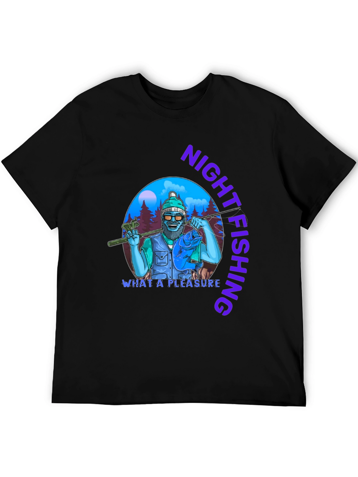 Night Fishing T-Shirt - Unique Fisherman Design