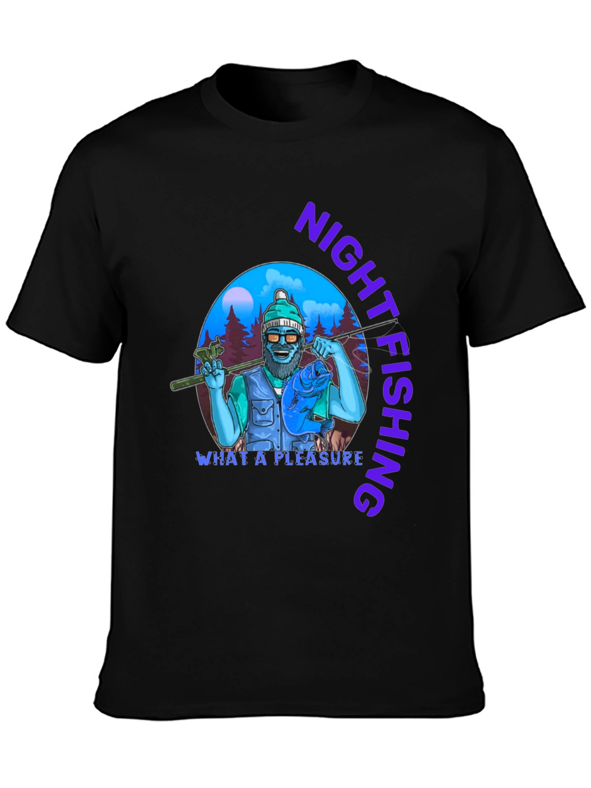 Night Fishing T-Shirt - Unique Fisherman Design