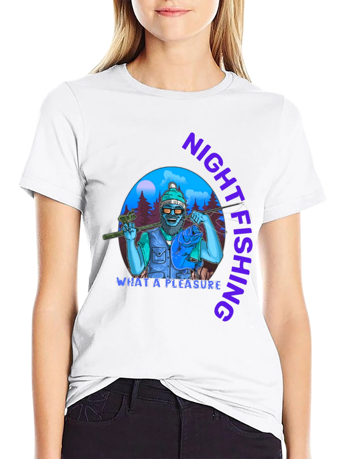 Night Fishing T-Shirt - Unique Fisherman Design