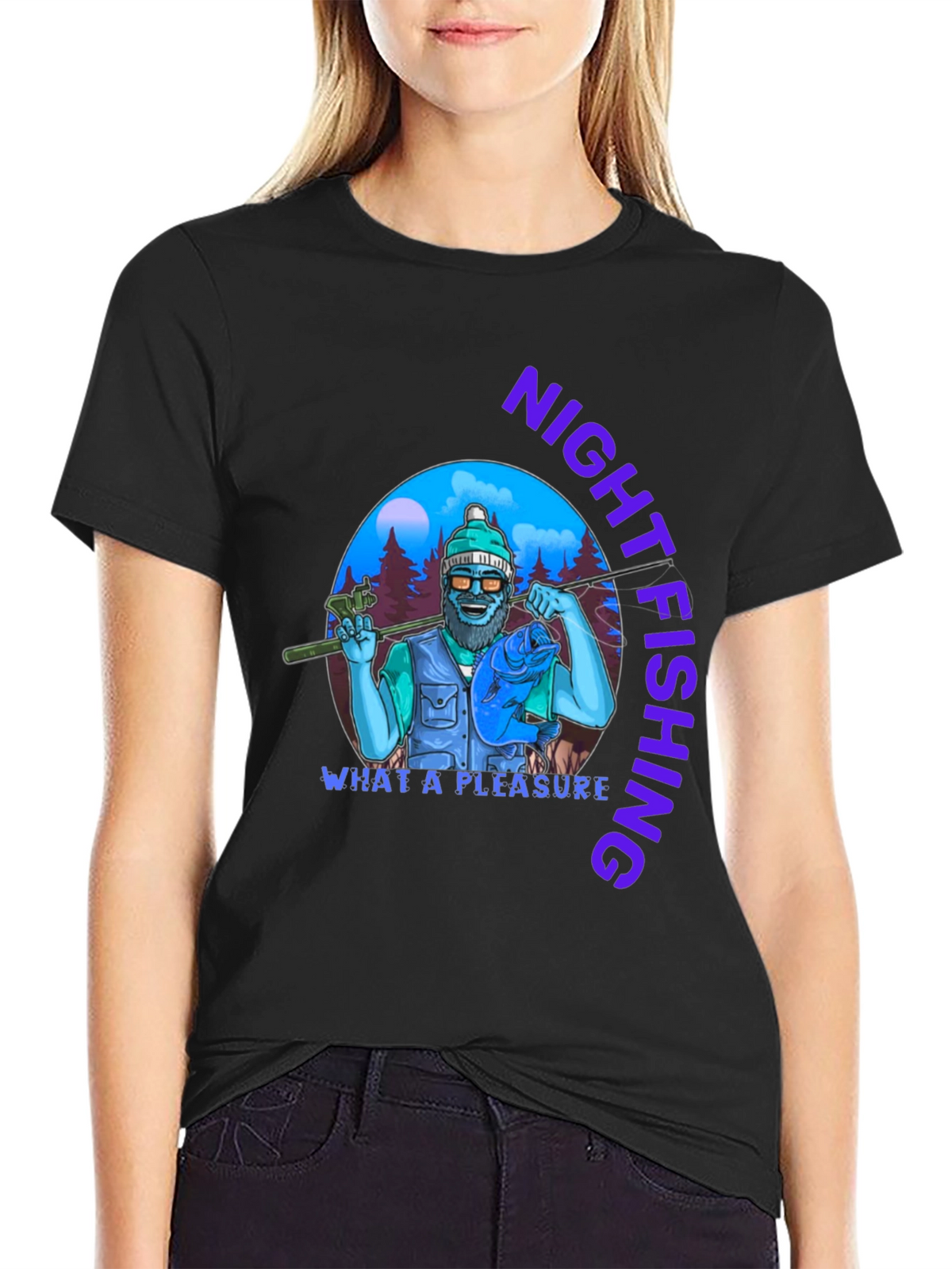 Night Fishing T-Shirt - Unique Fisherman Design