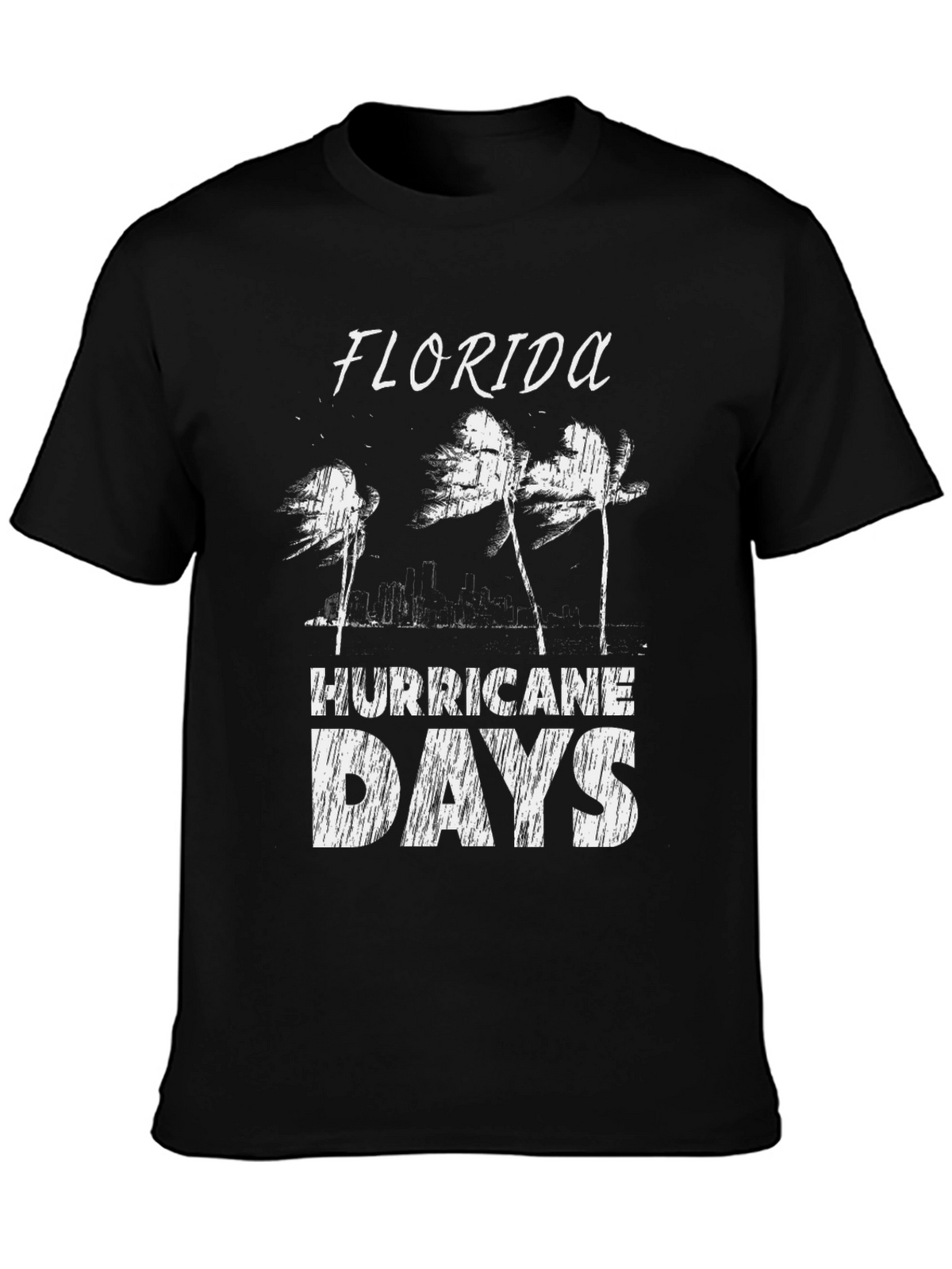 Florida Hurricane Days Black T-Shirt