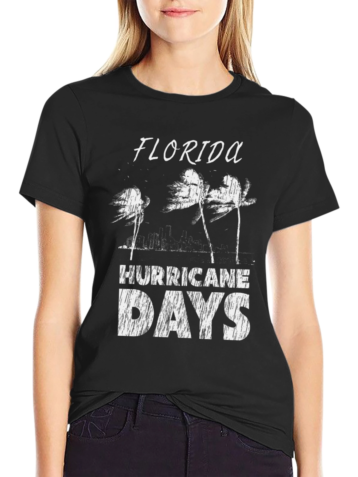 Florida Hurricane Days Black T-Shirt