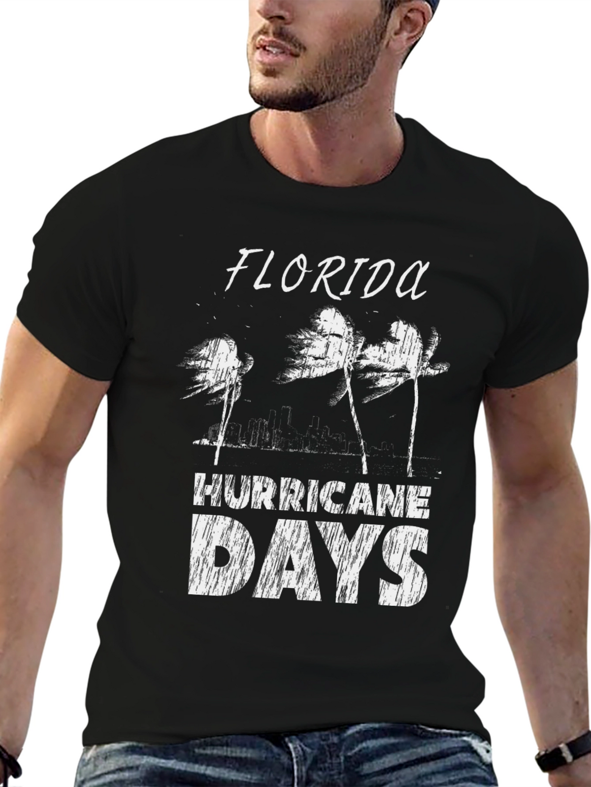 Florida Hurricane Days Black T-Shirt