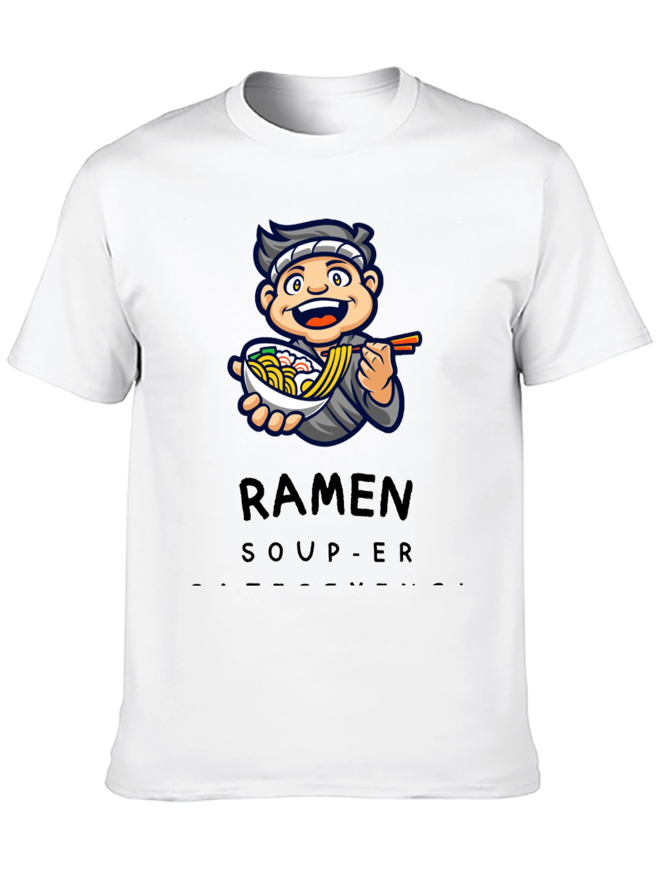 Ramen Soup-er Cartoon Graphic T-Shirt