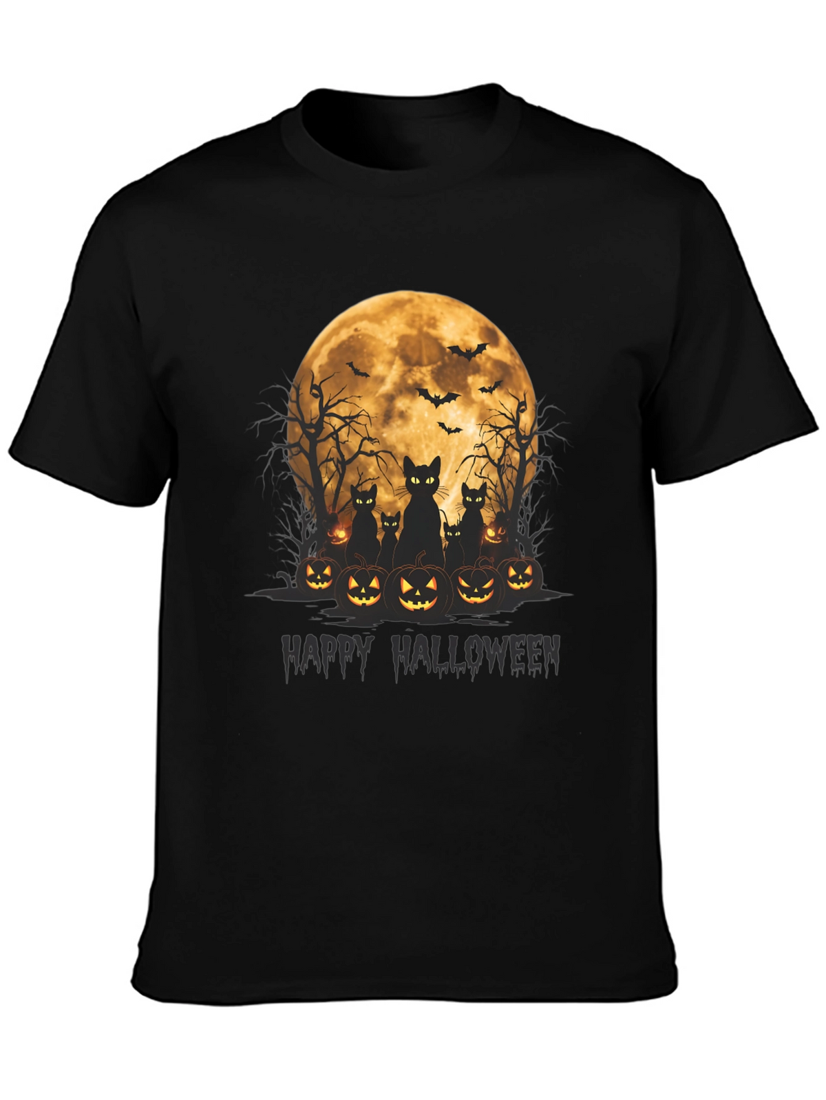 Halloween Cats & Moon T-Shirt