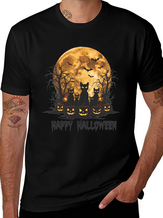 Halloween Cats & Moon T-Shirt