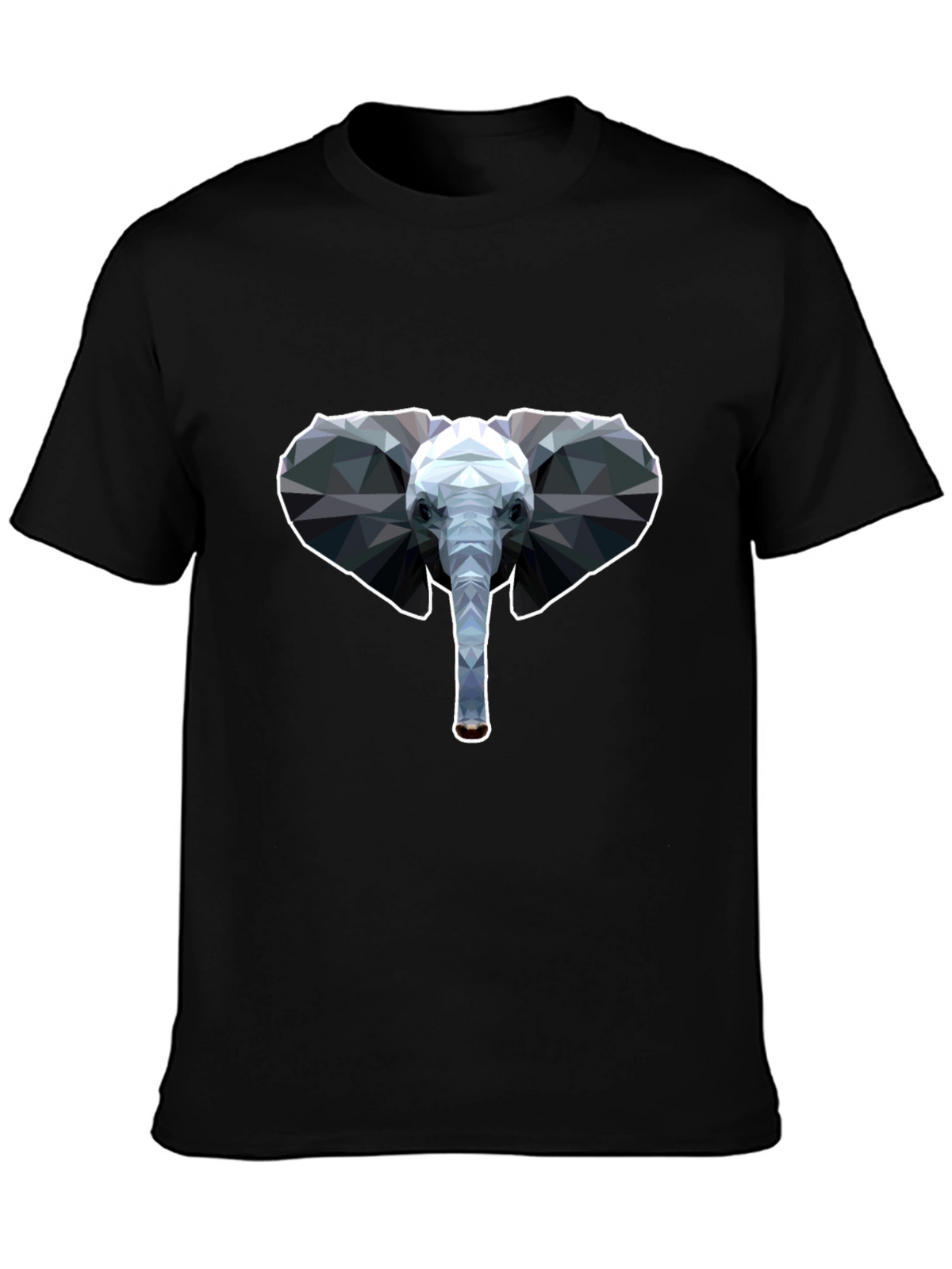 Geometric Elephant T-Shirt - Black