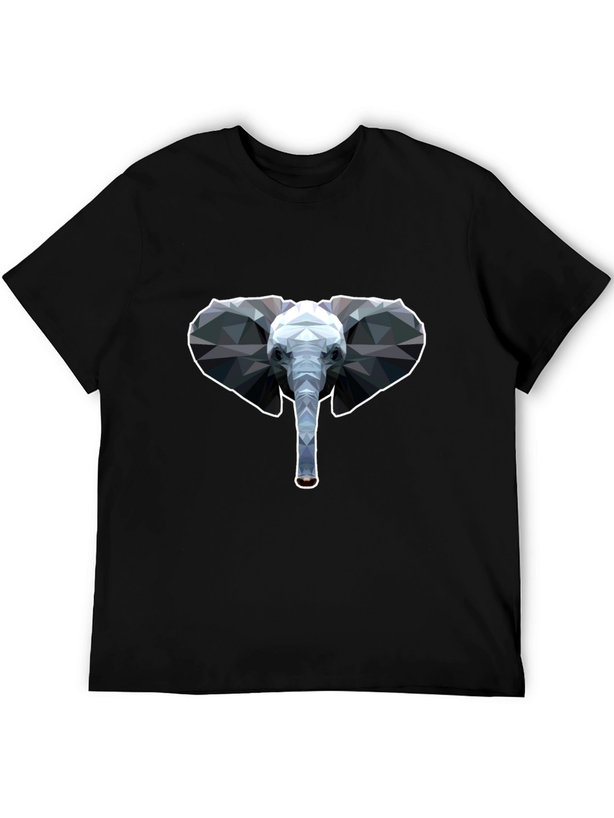 Geometric Elephant T-Shirt - Black