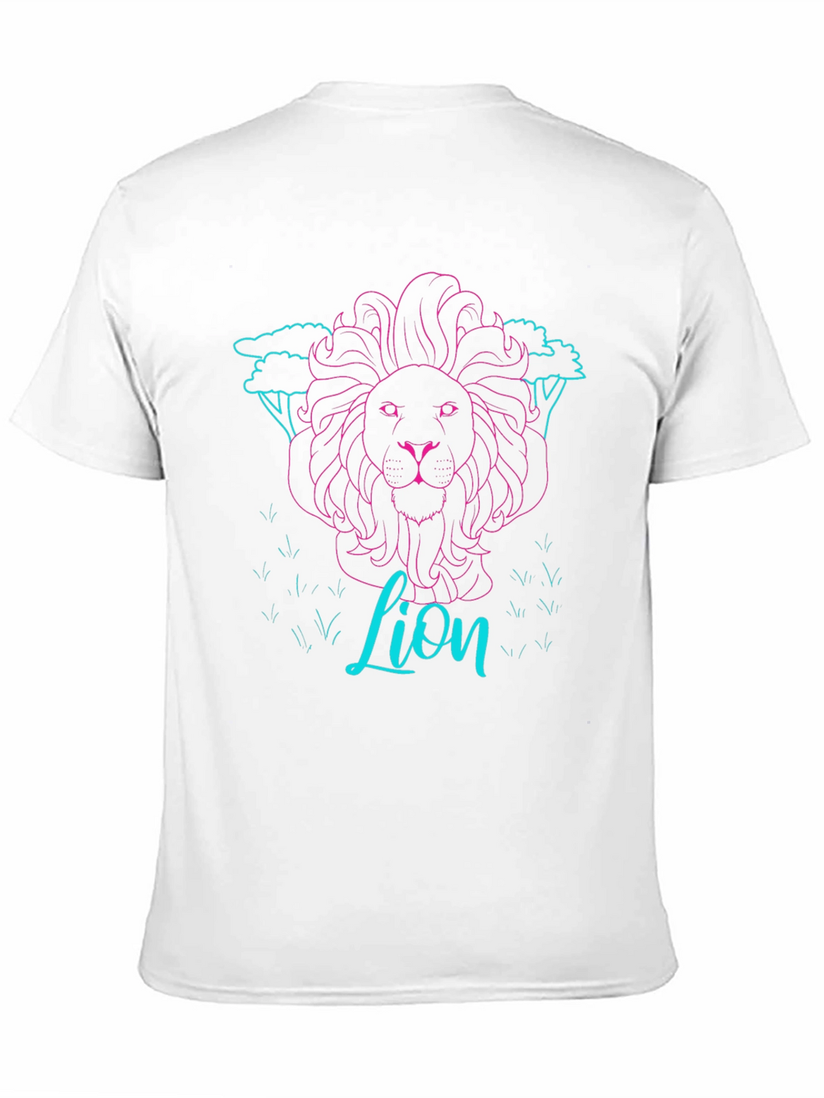 Neon Lion Graphic Tee - Black Cotton T-Shirt