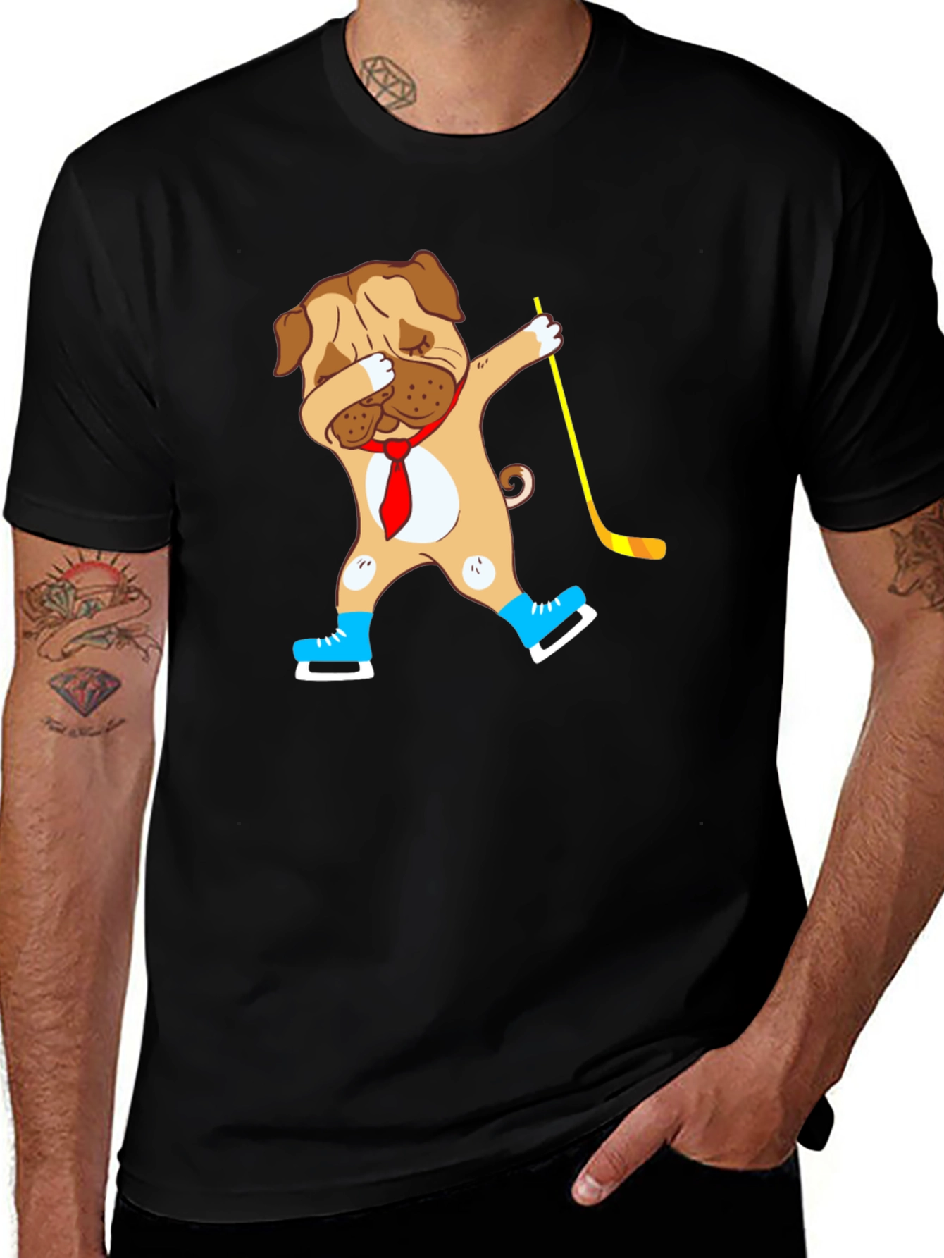 Dabbing Dog Hockey Player T-Shirt