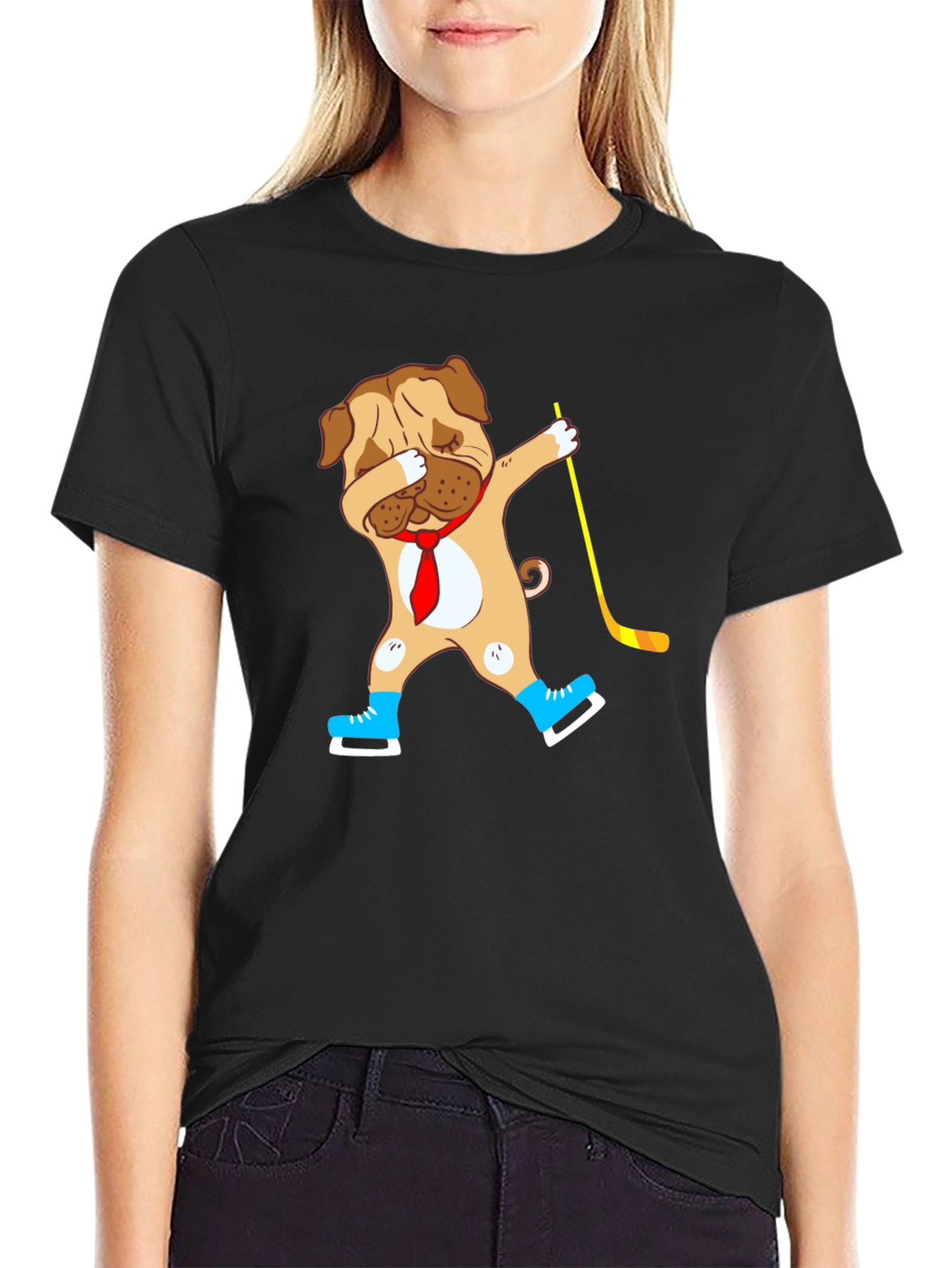 Dabbing Dog Hockey Player T-Shirt