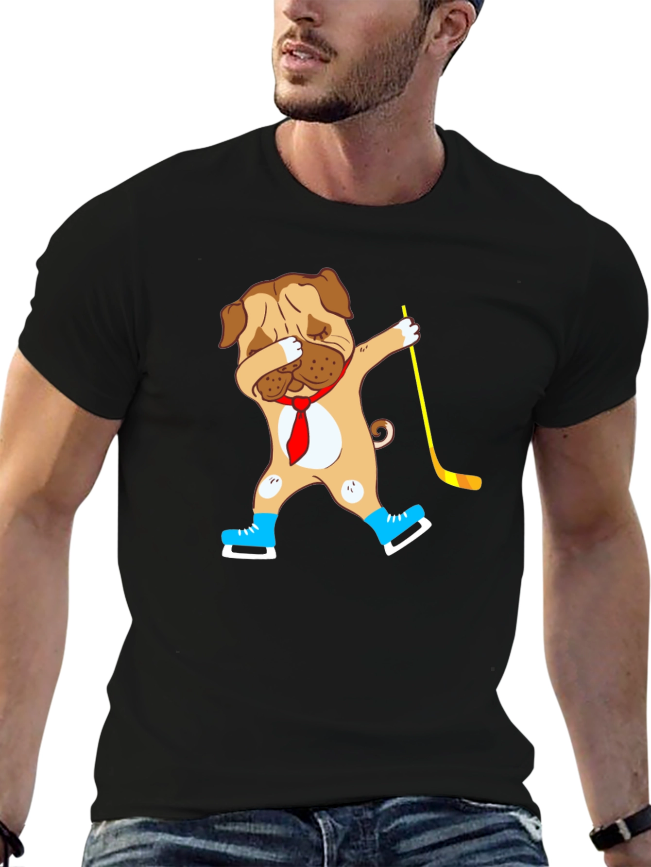 Dabbing Dog Hockey Player T-Shirt