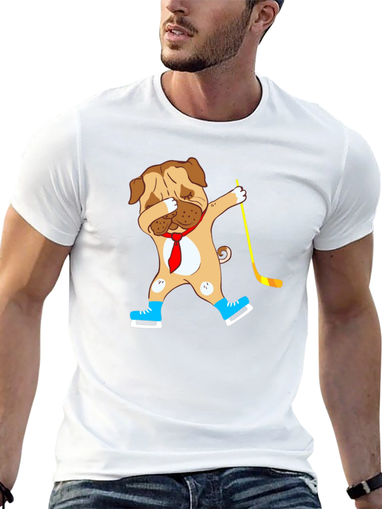 Dabbing Dog Hockey Player T-Shirt