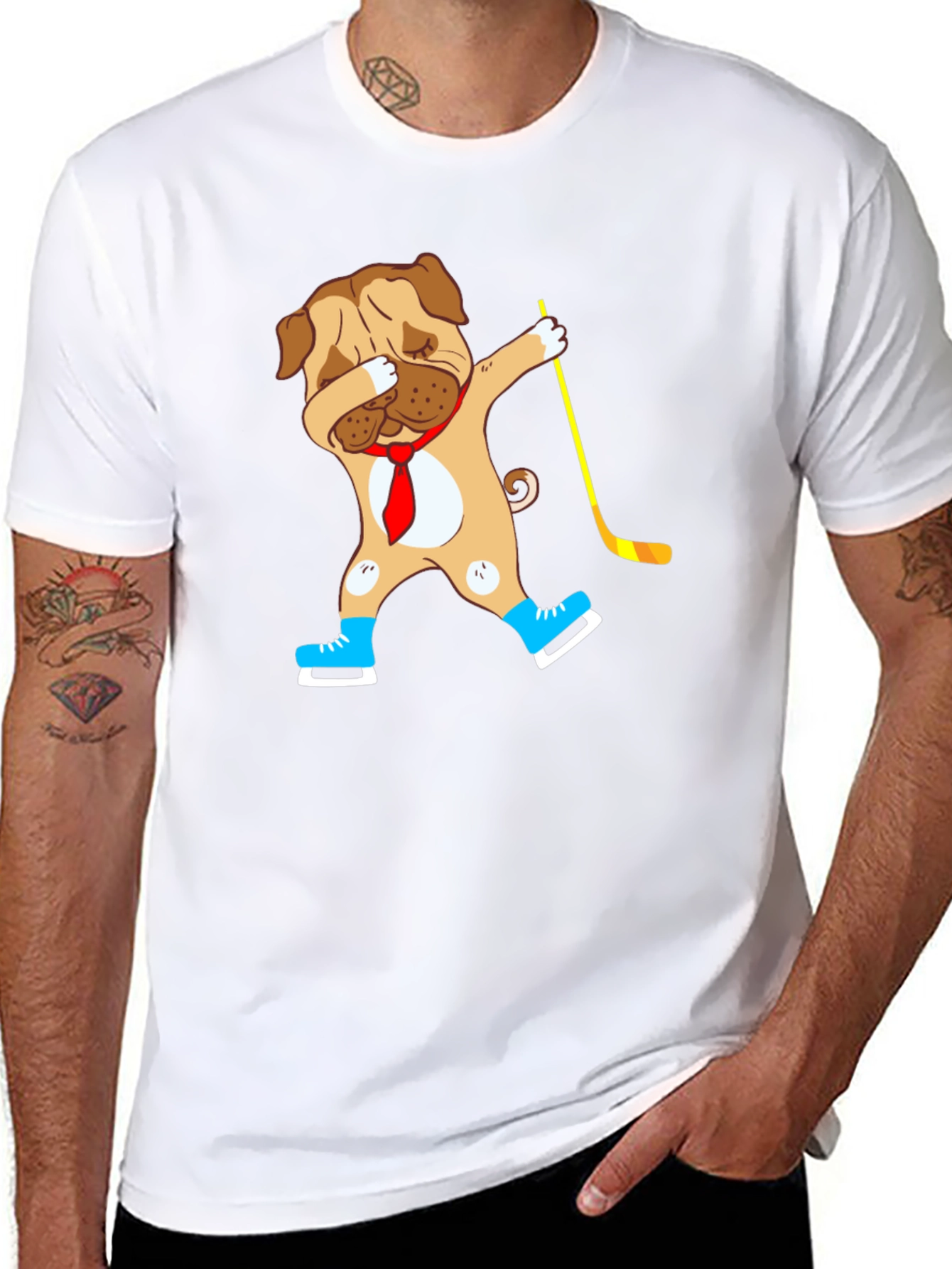 Dabbing Dog Hockey Player T-Shirt