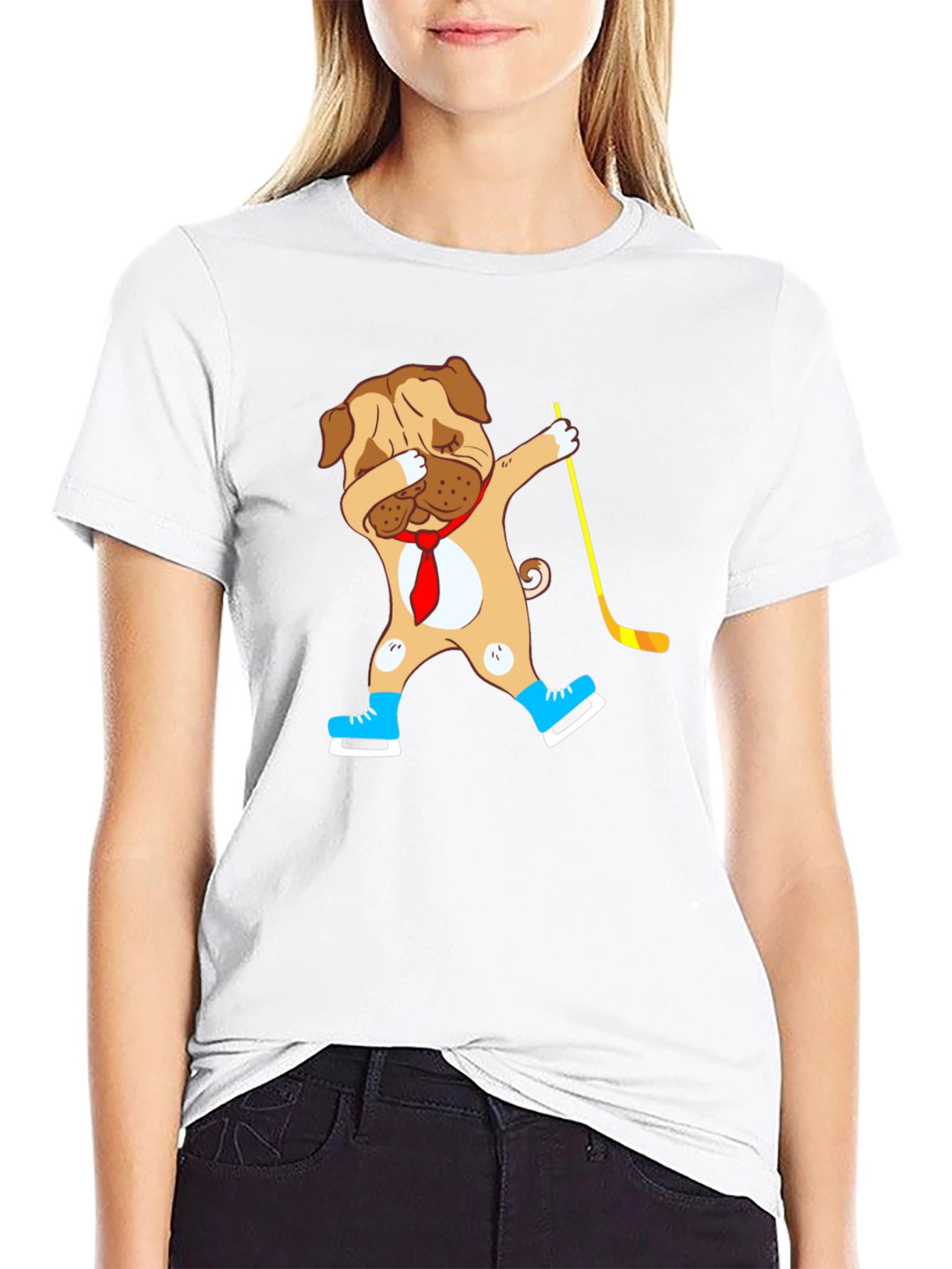 Dabbing Dog Hockey Player T-Shirt