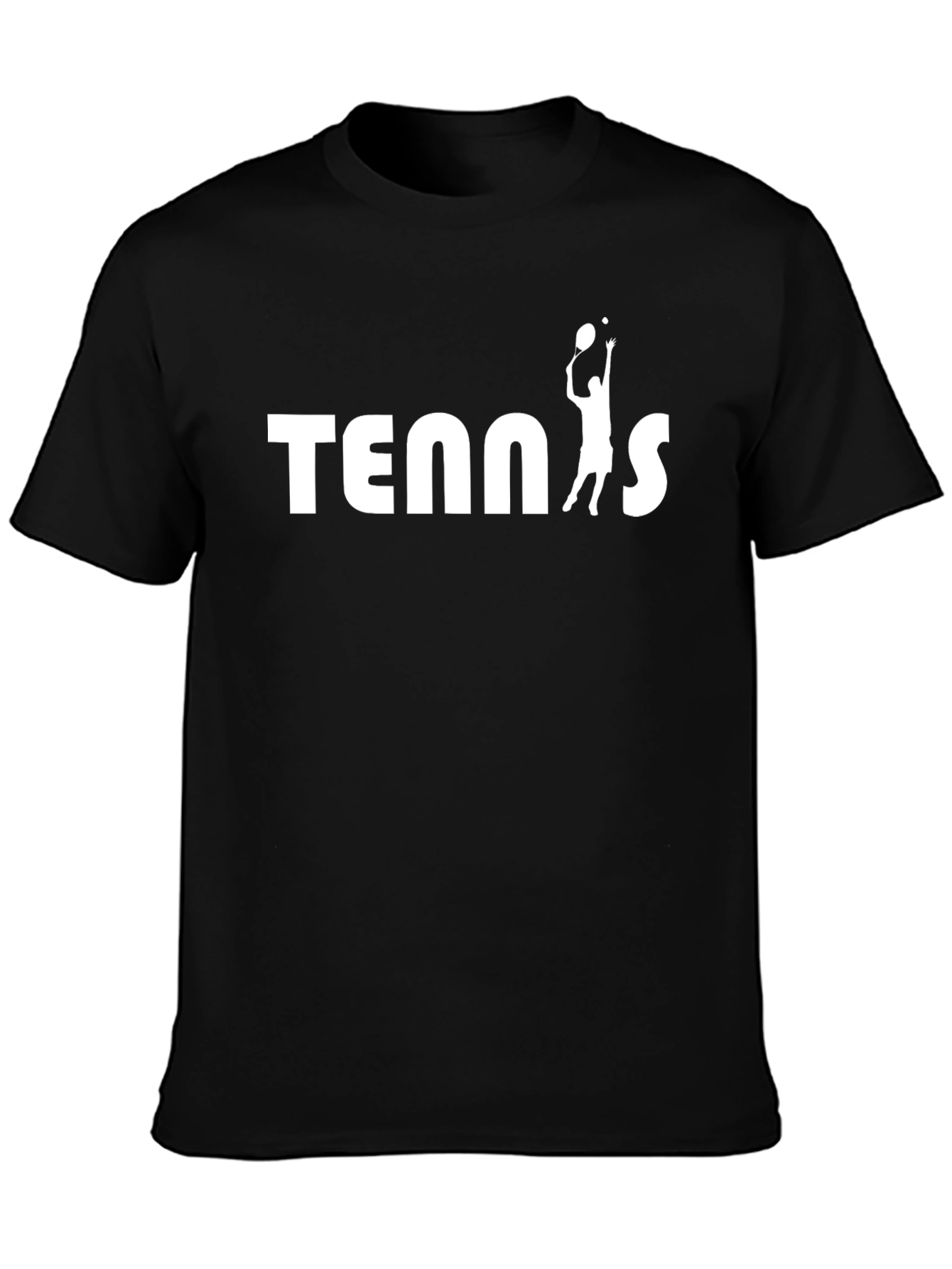 Tennis Player Graphic Black T-Shirt