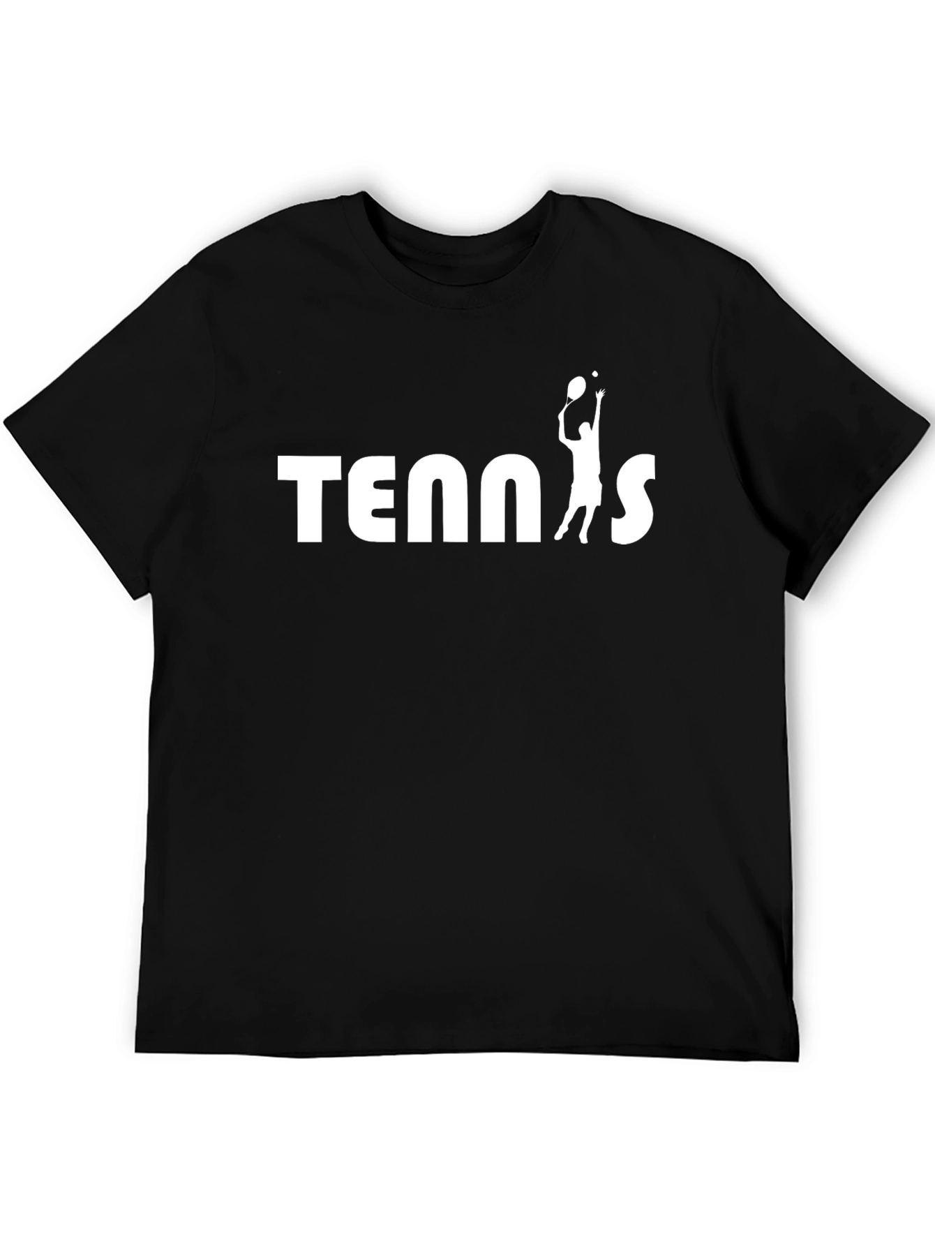 Tennis Player Graphic Black T-Shirt