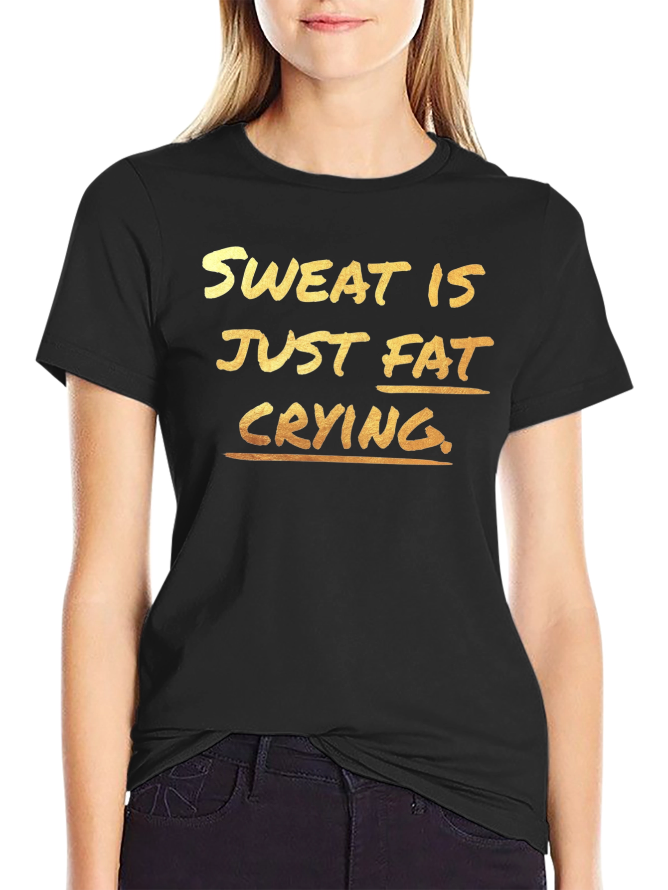 Sweat is Just Fat Crying T-Shirt - Gym Motivation