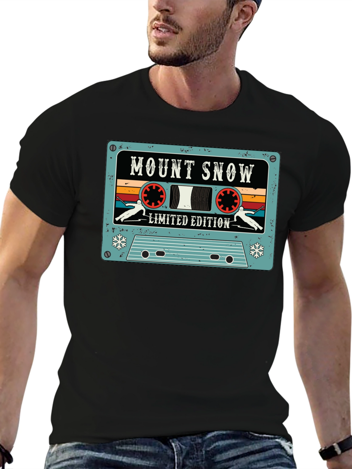Mount Snow Skiing Cassette Tape Limited Edition T-Shirt