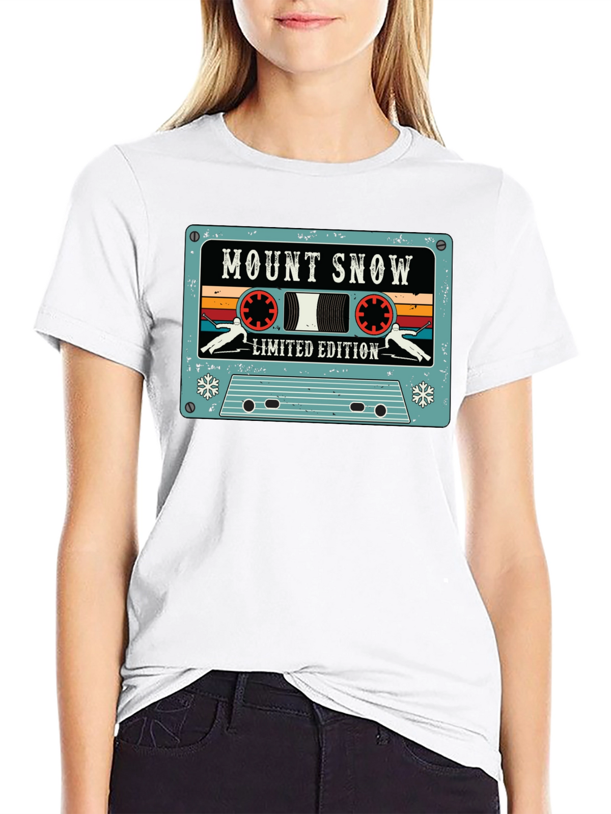 Mount Snow Skiing Cassette Tape Limited Edition T-Shirt