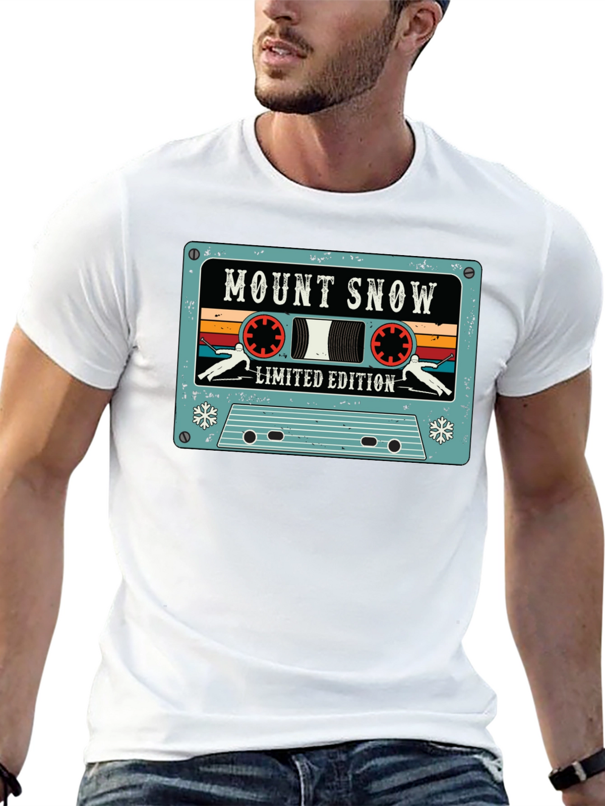 Mount Snow Skiing Cassette Tape Limited Edition T-Shirt