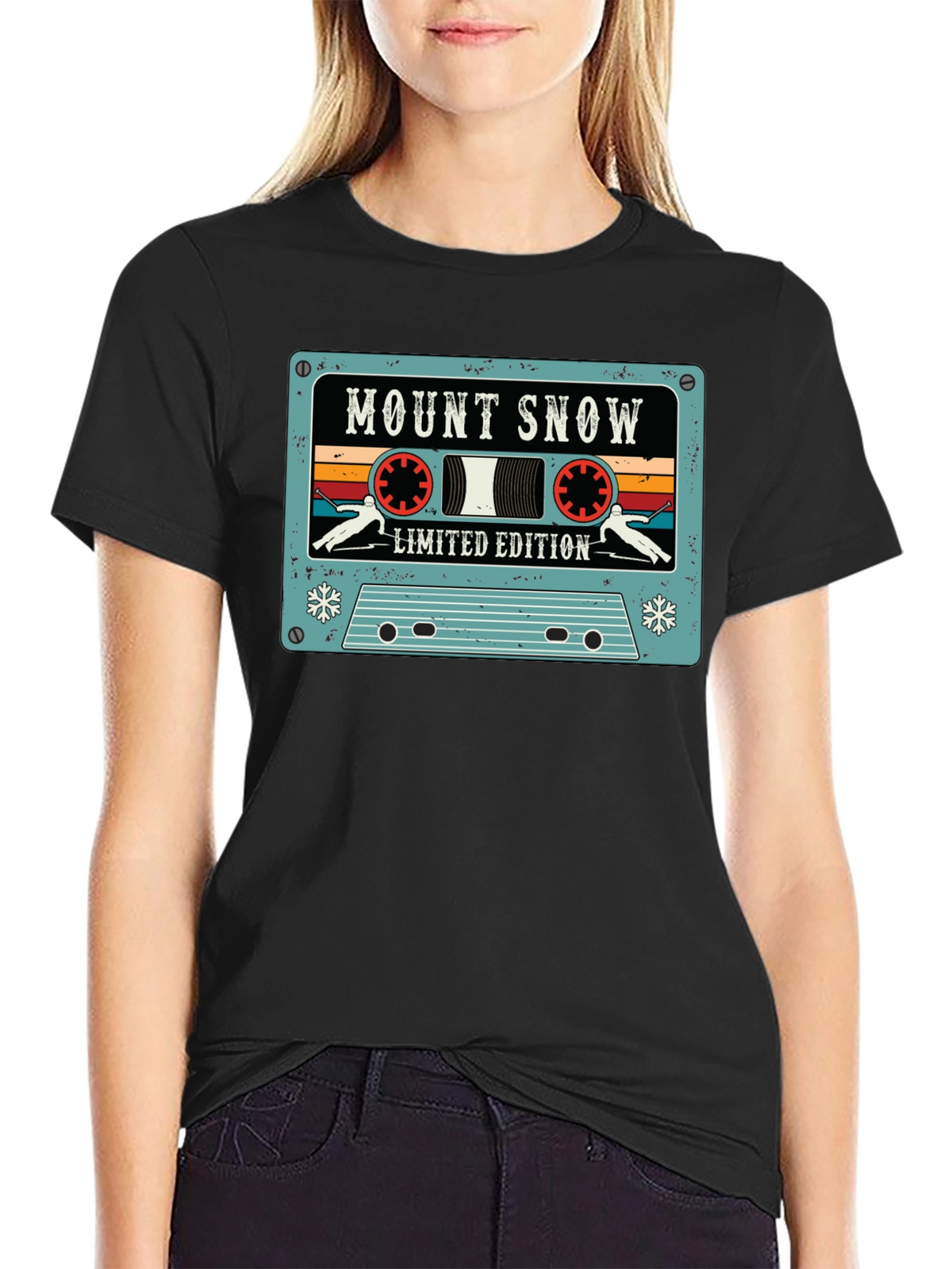 Mount Snow Skiing Cassette Tape Limited Edition T-Shirt